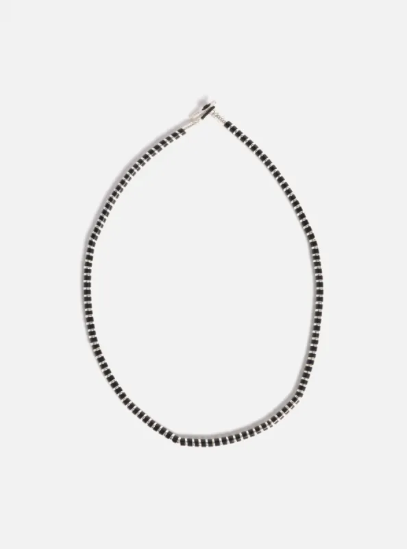 Mikia Heishi Hematite Necklace in Jet/Hematite/Sterling Silver made by Universal Works