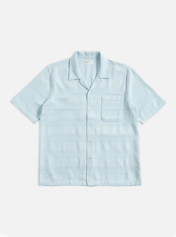Universal Works Road Shirt in Sky Tipzzi Stripe sold by Universal Works
