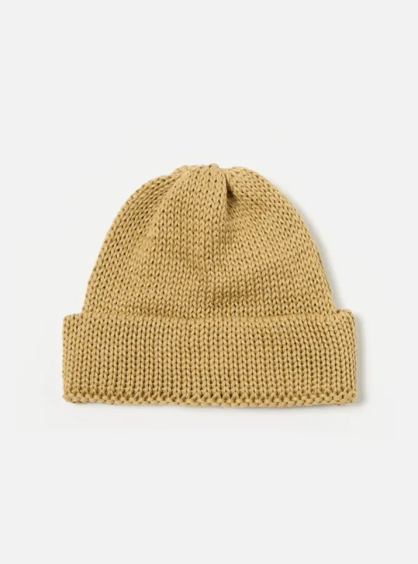 Universal Works Watch Cap in Cumin Eco Cotton sold by Universal Works