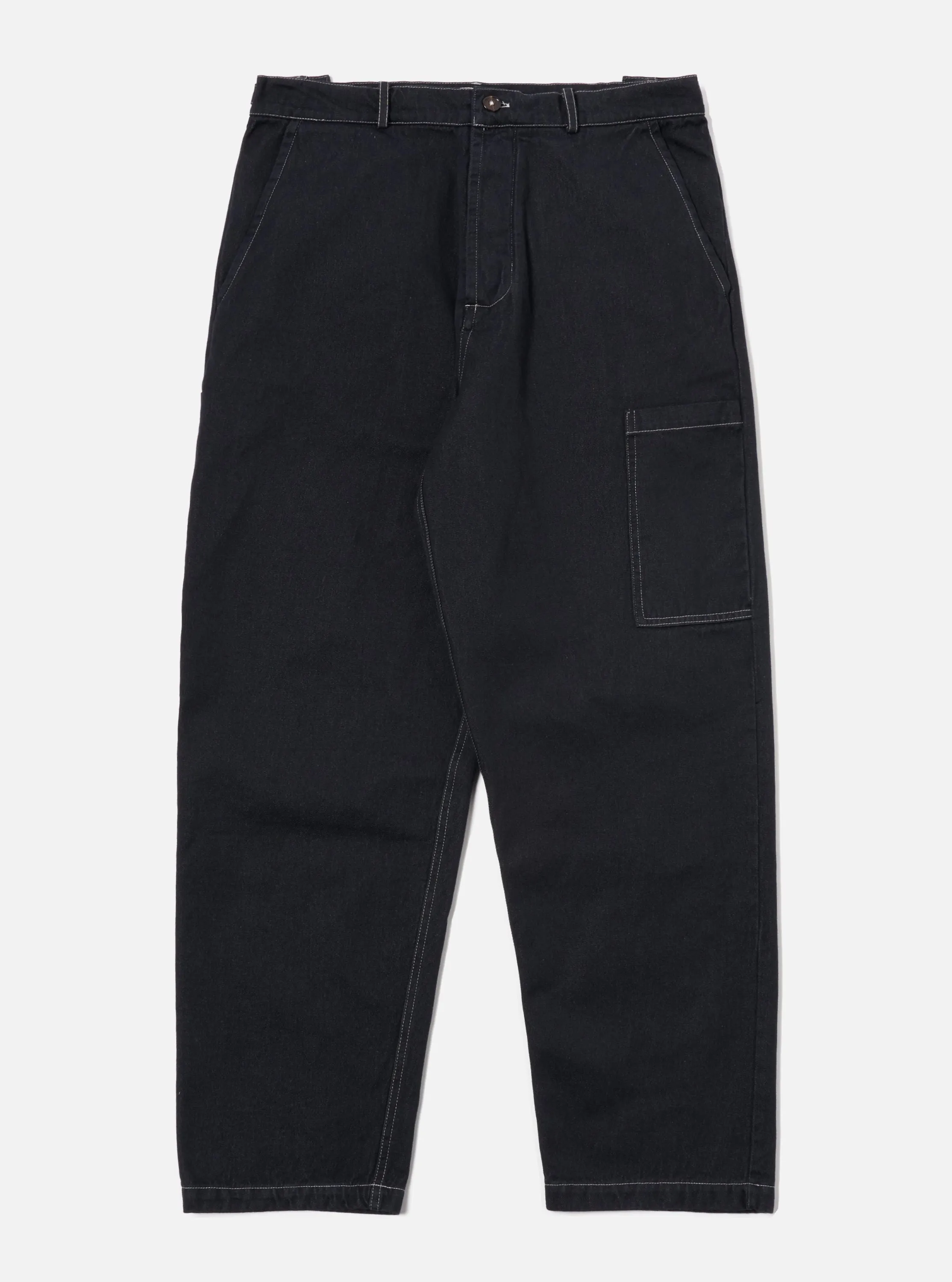Universal Works Coverall Pant in Black Cali Denim sold by Universal Works