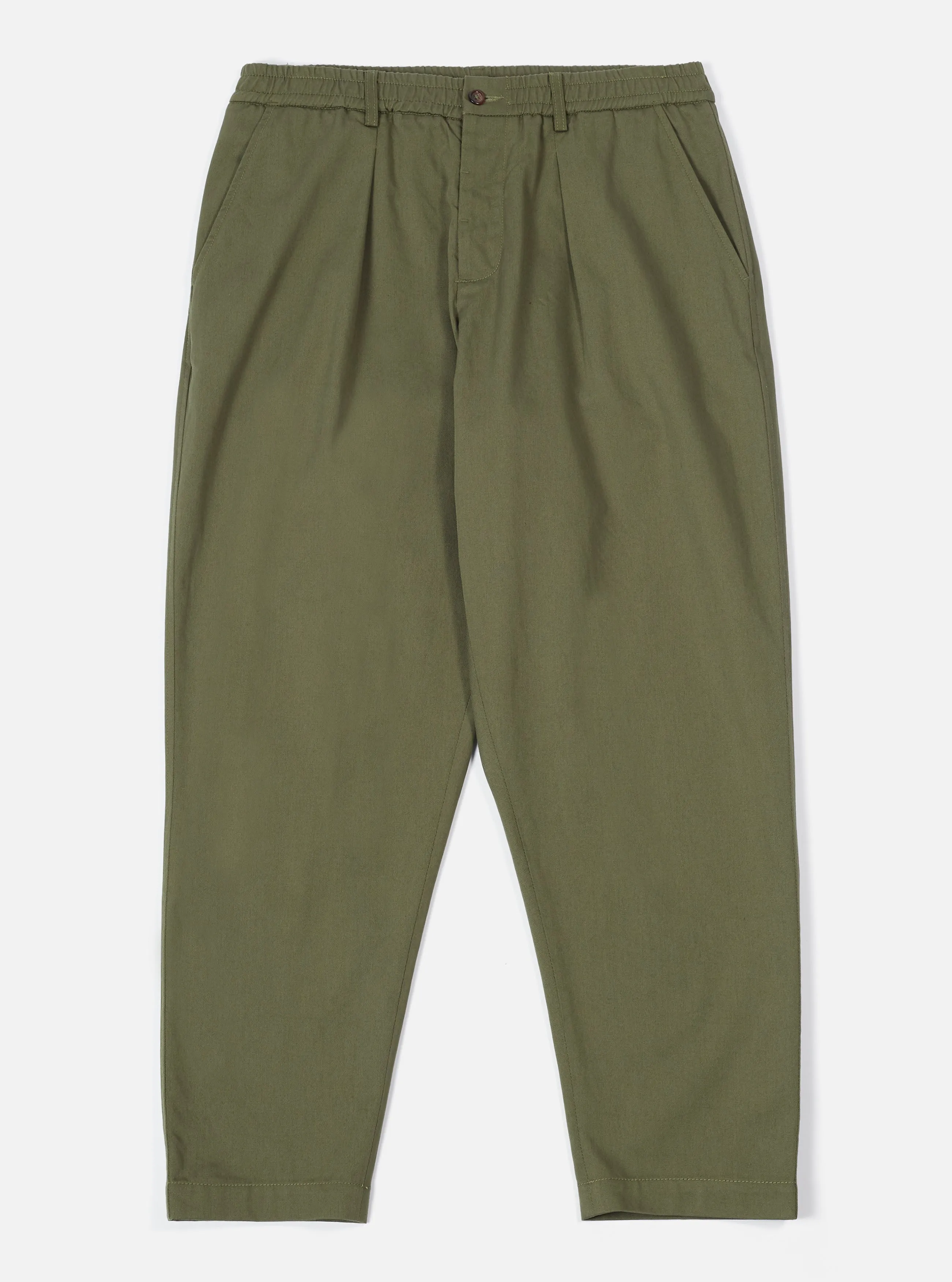 Light Olive Twill Pleated Track Pant sold by Universal Works