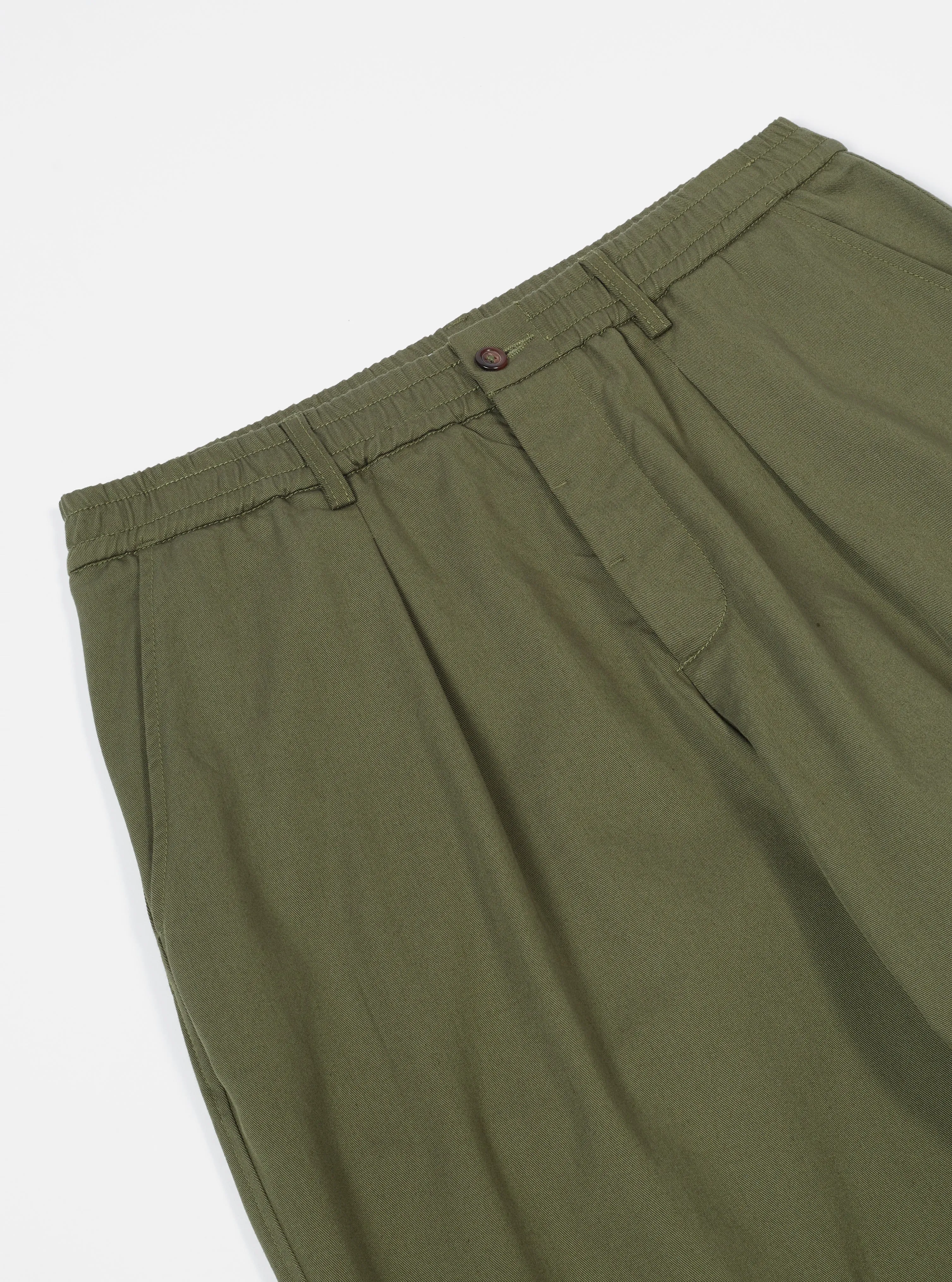 Light Olive Twill Pleated Track Pant sold by Universal Works product image thumbnail 3