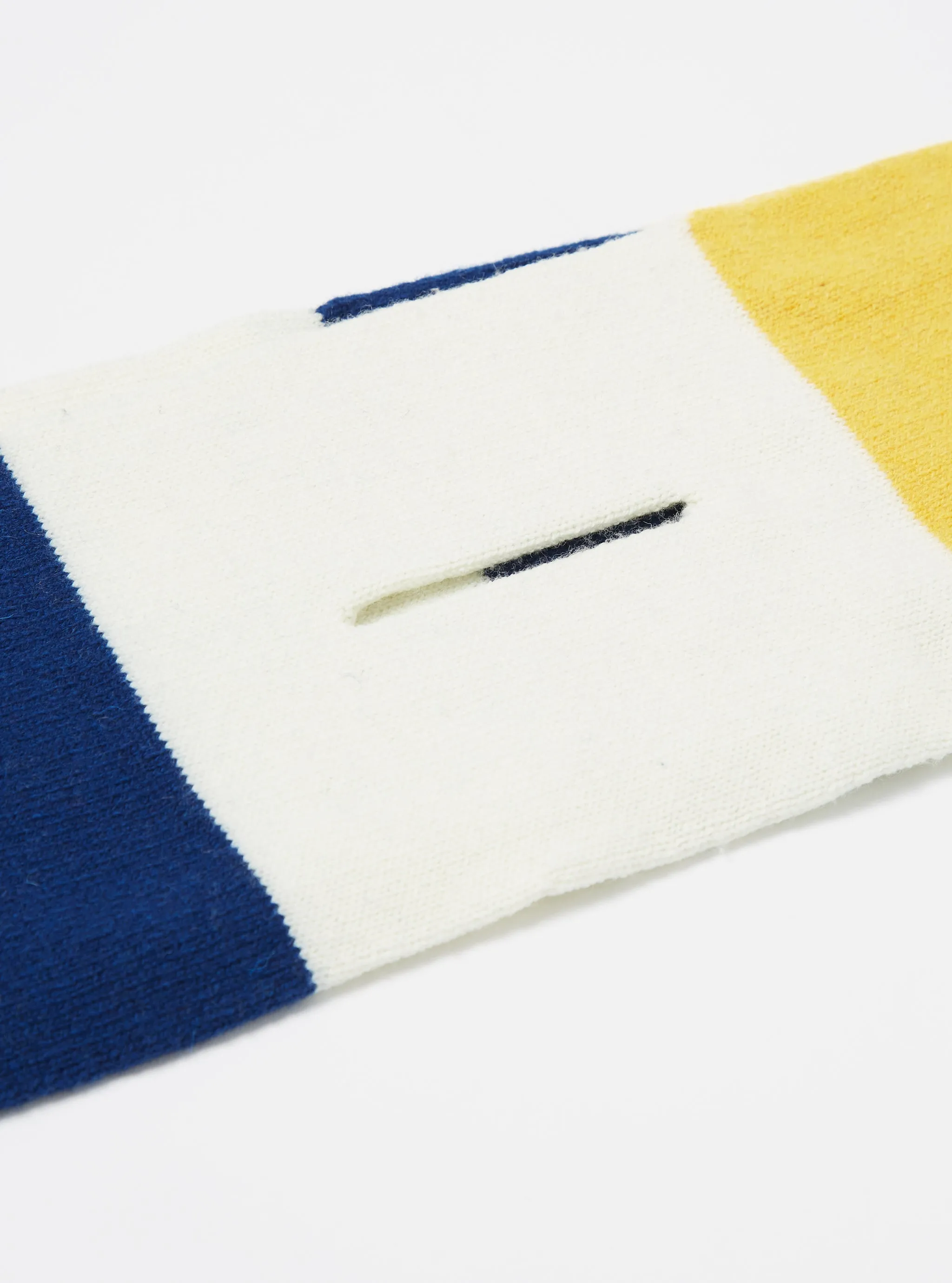 Ecru/Yellow/Blue Soft Wool Deluxe Football Scarf sold by Universal Works product image thumbnail 3