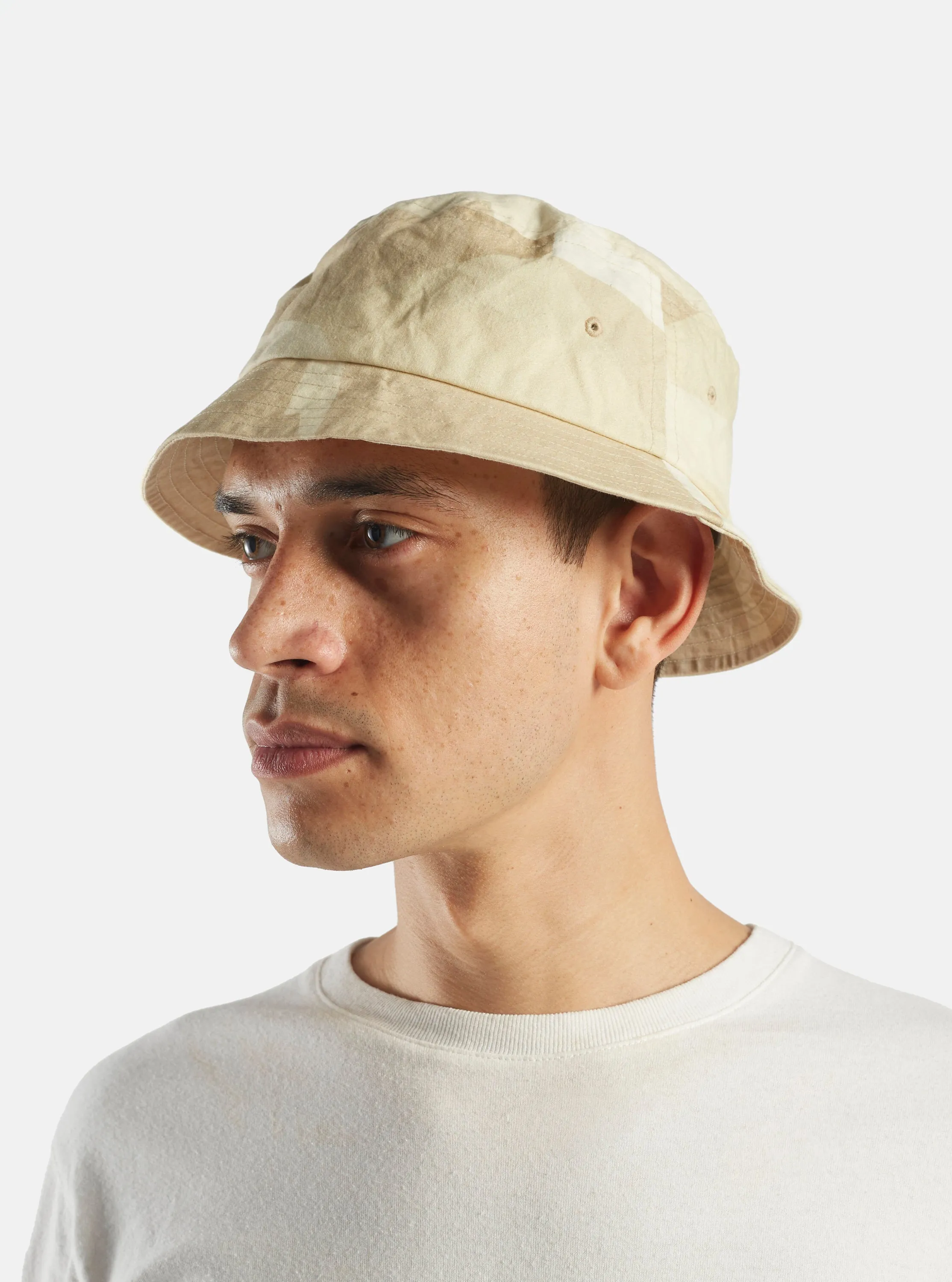 Universal Works Beach Hat in Sand Swedish Camo sold by Universal Works