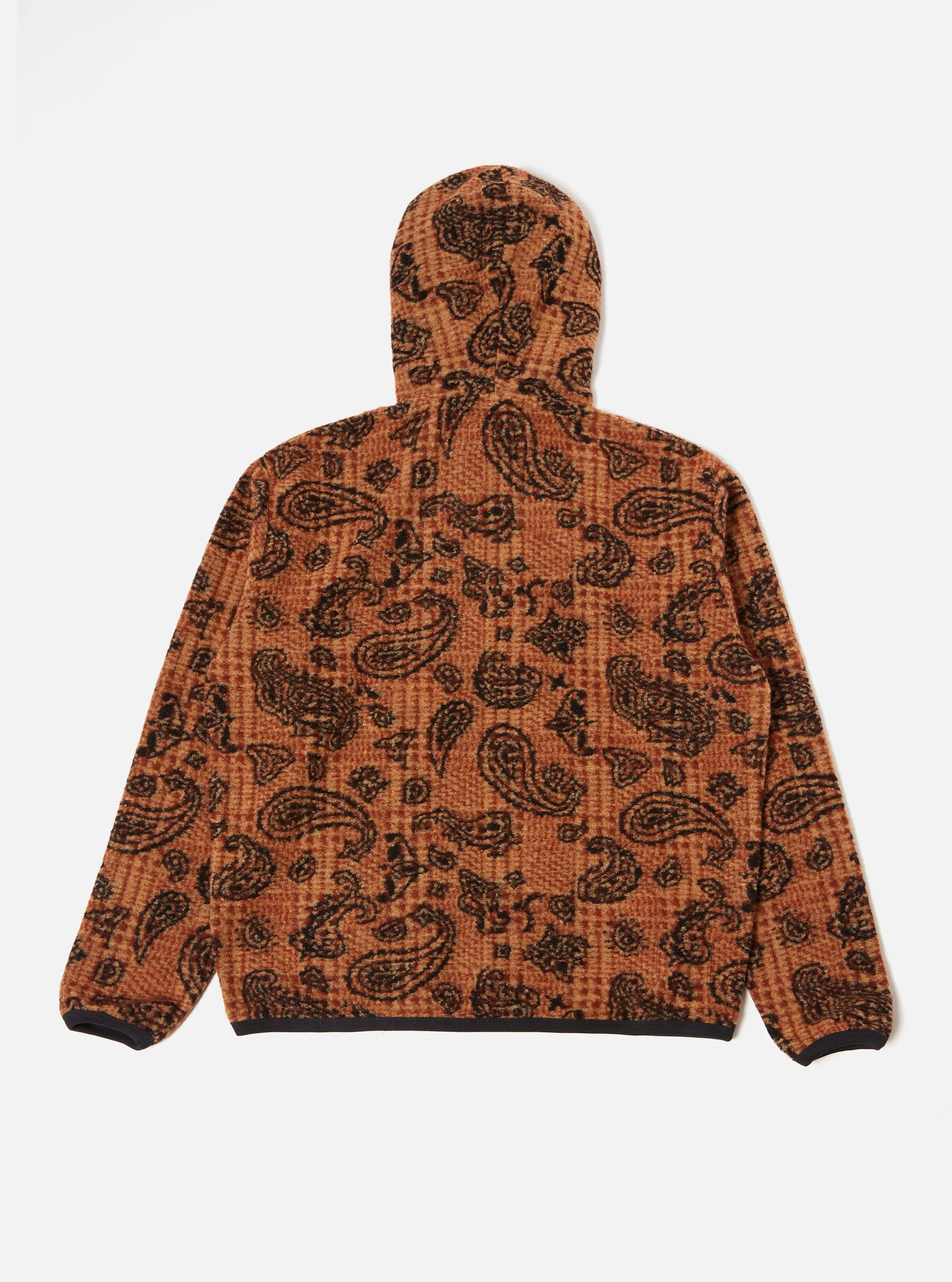 Universal Works Beach Hoodie in Cinnamon Paisley Check Fleece sold by Universal Works product image thumbnail 2