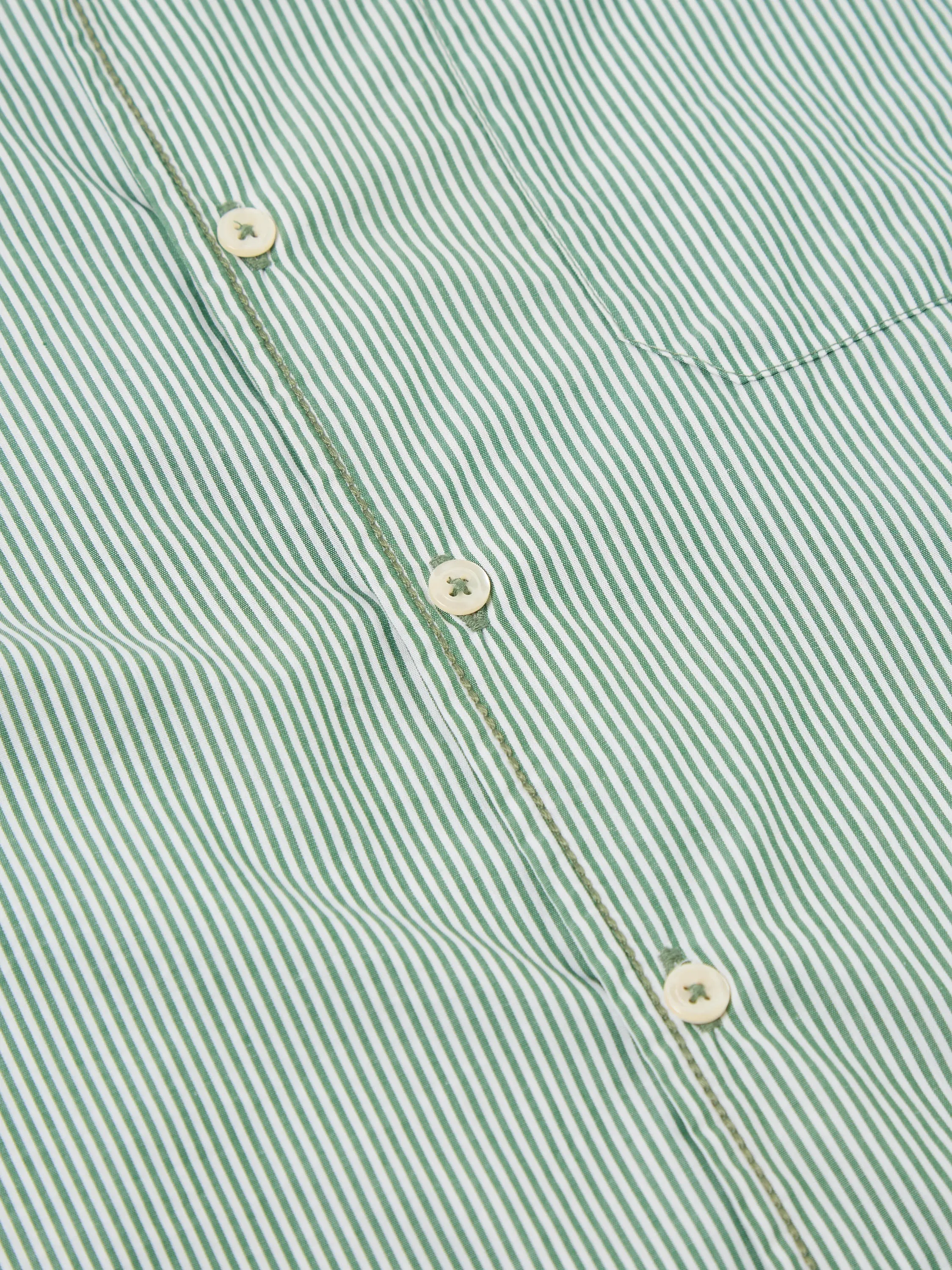 Universal Works Minari Shirt in Green Classic Stripes sold by Universal Works product image thumbnail 5