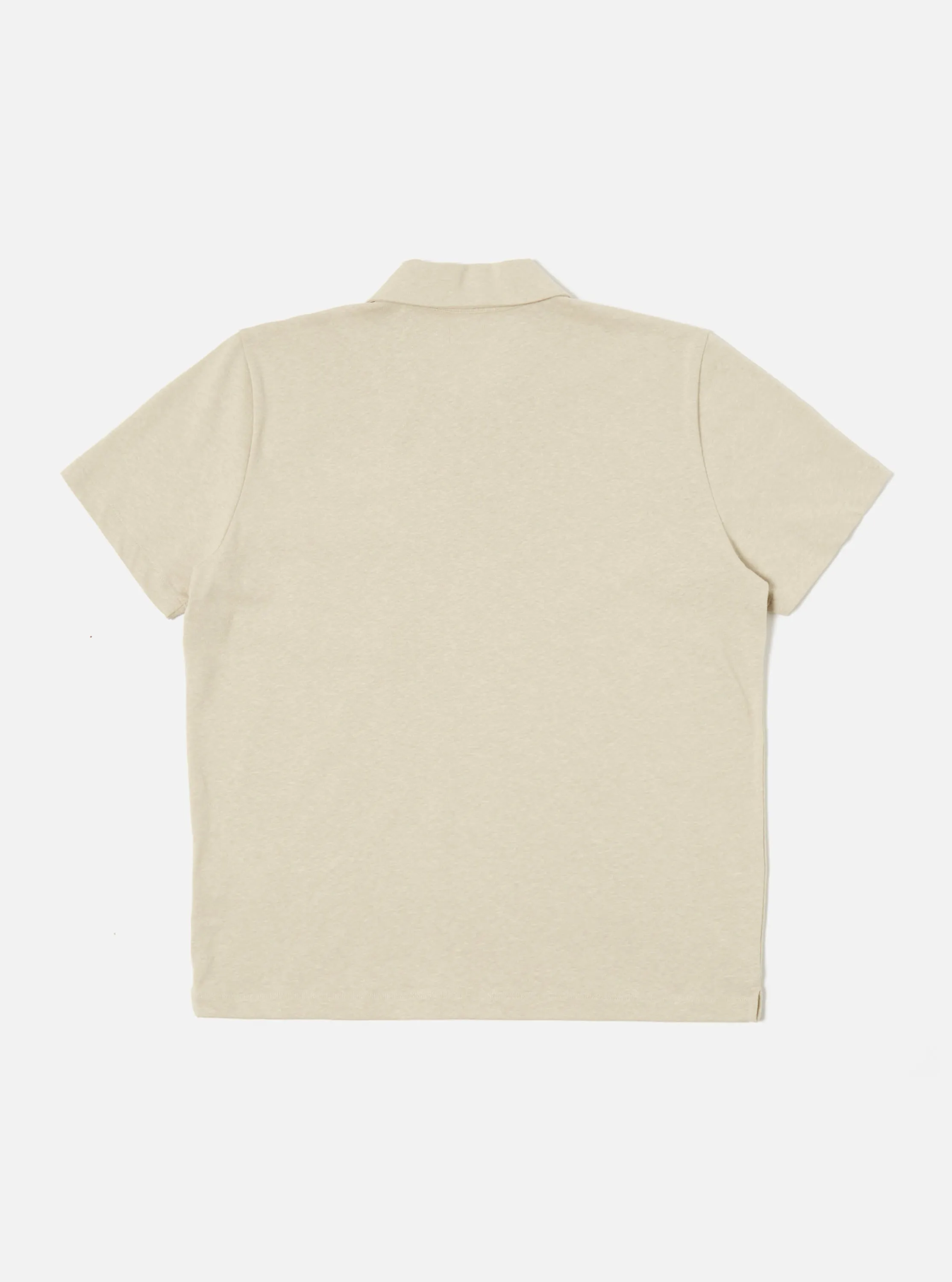 Universal Works Newlyn Polo in Driftwood Cotton Hemp Jersey sold by Universal Works product image thumbnail 3