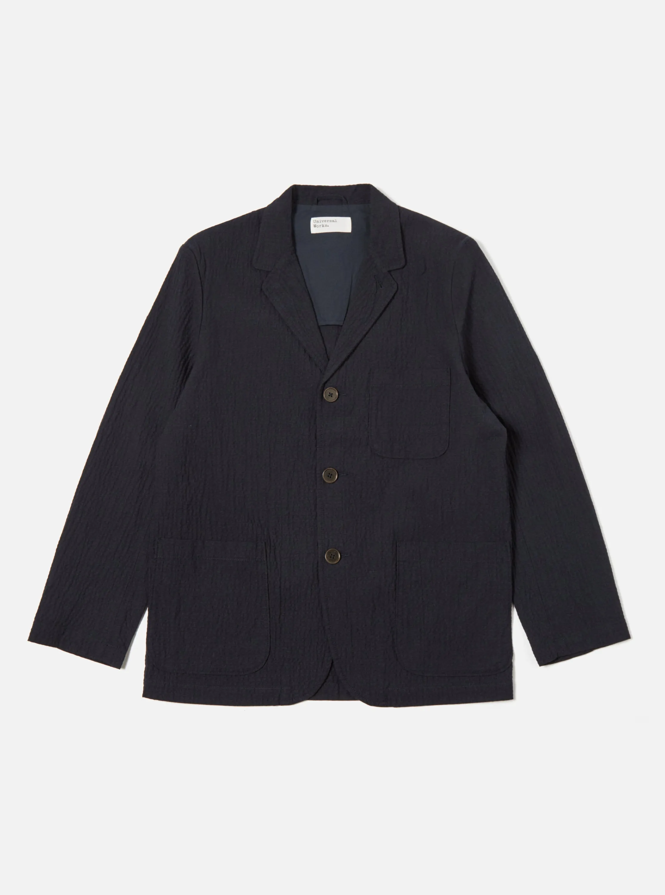 Universal Works Three Button Jacket in Dark Navy Ospina Cotton sold by Universal Works product image thumbnail 2
