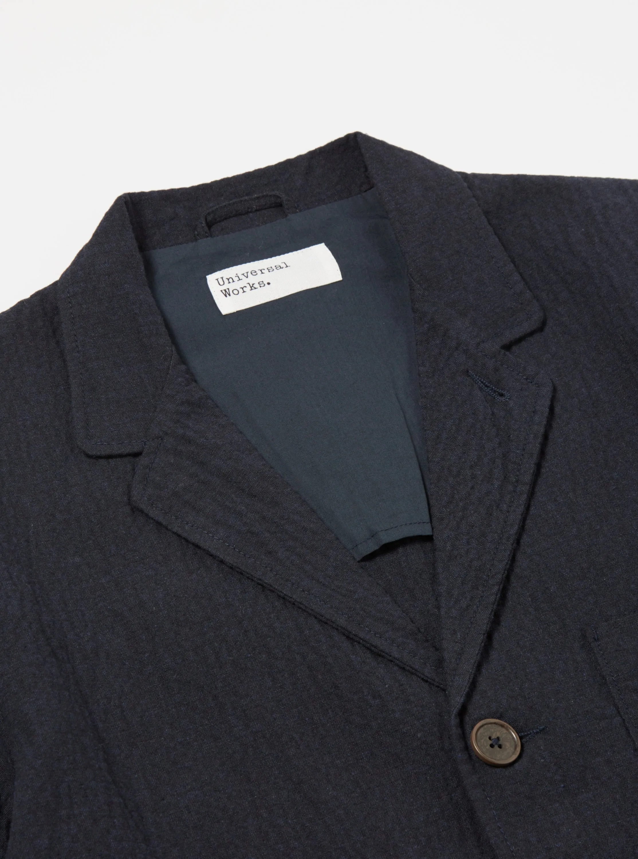 Universal Works Three Button Jacket in Dark Navy Ospina Cotton sold by Universal Works product image thumbnail 4