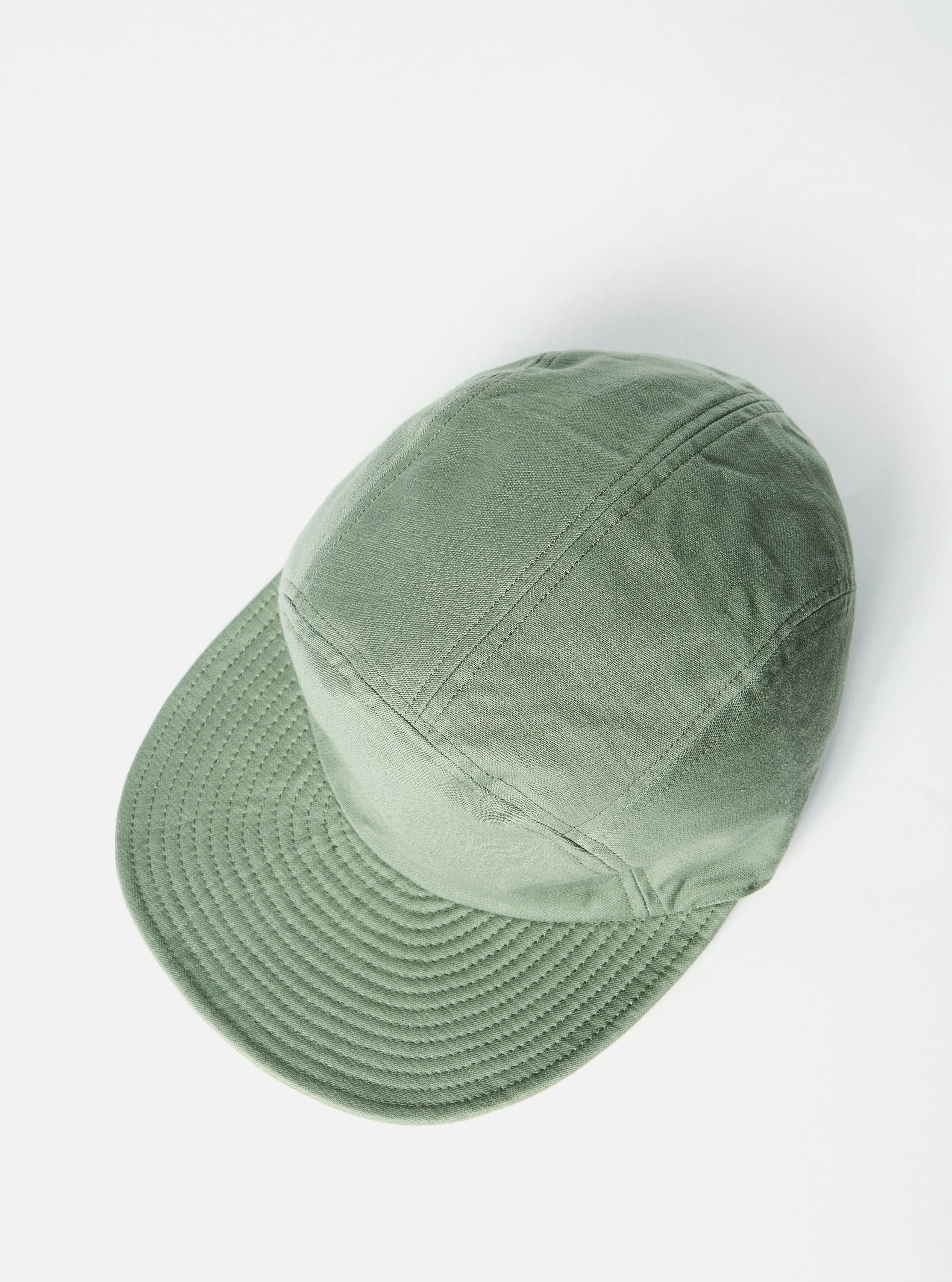 cableami® Baker Back Soft Bill Cap in Olive Satin Cotton sold by Universal Works product image thumbnail 4