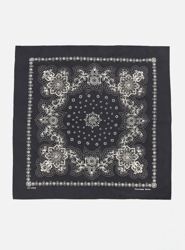 Universal Works Neckerchief in Black Classic Bandana sold by Universal Works