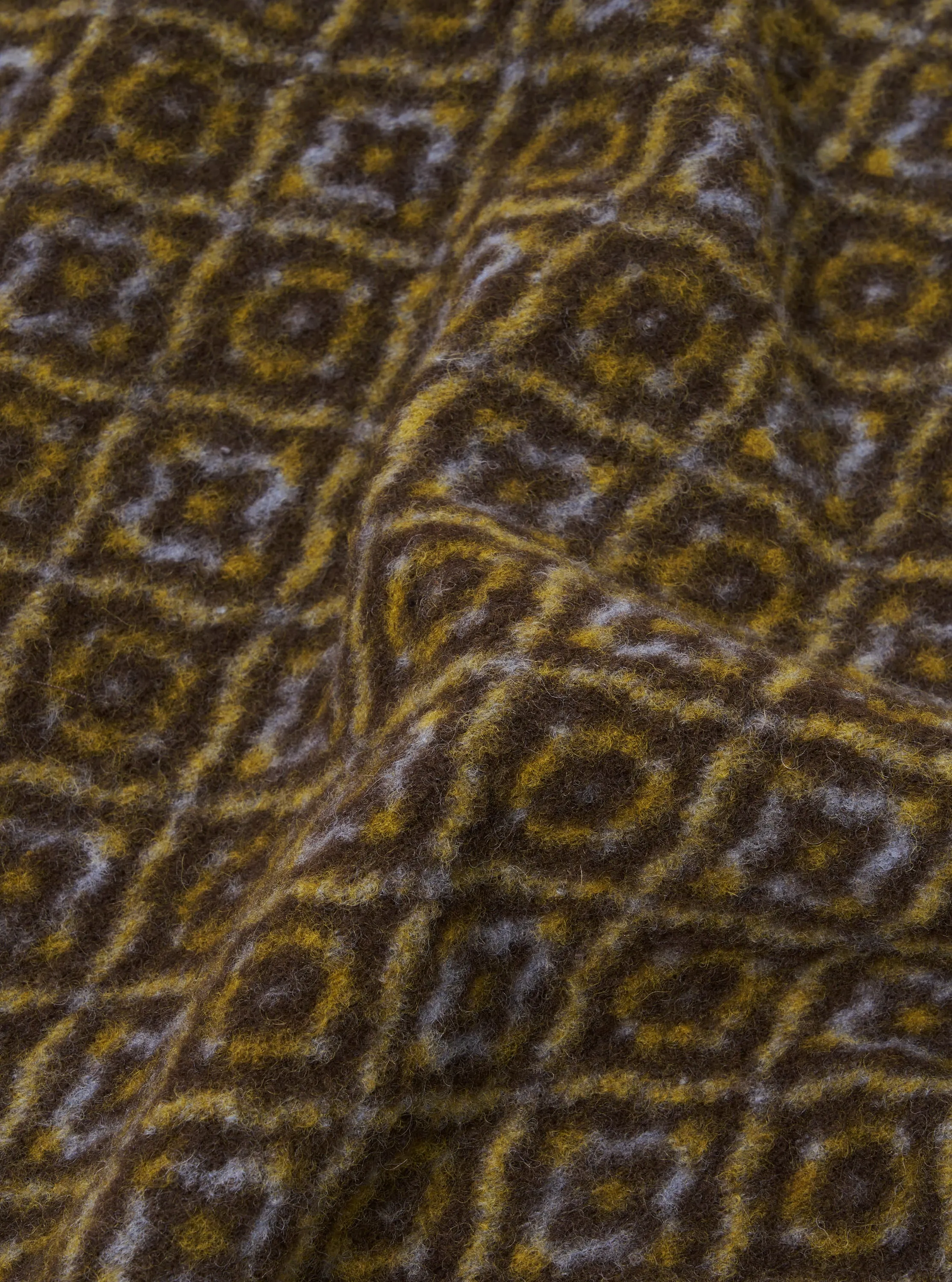 Universal Works Zip Gilet in Brown Geometric Fleece sold by Universal Works product image thumbnail 5