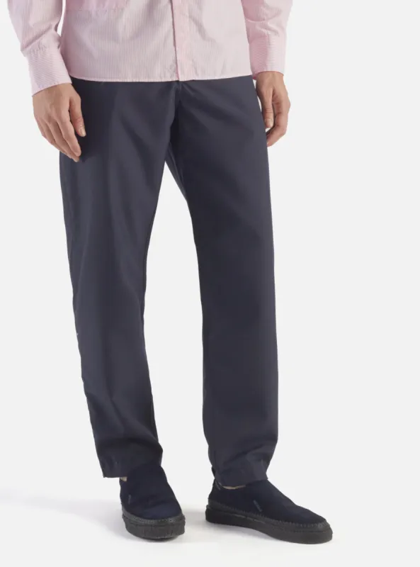 Universal Works Military Chino in Navy Tropical Suiting sold by Universal Works