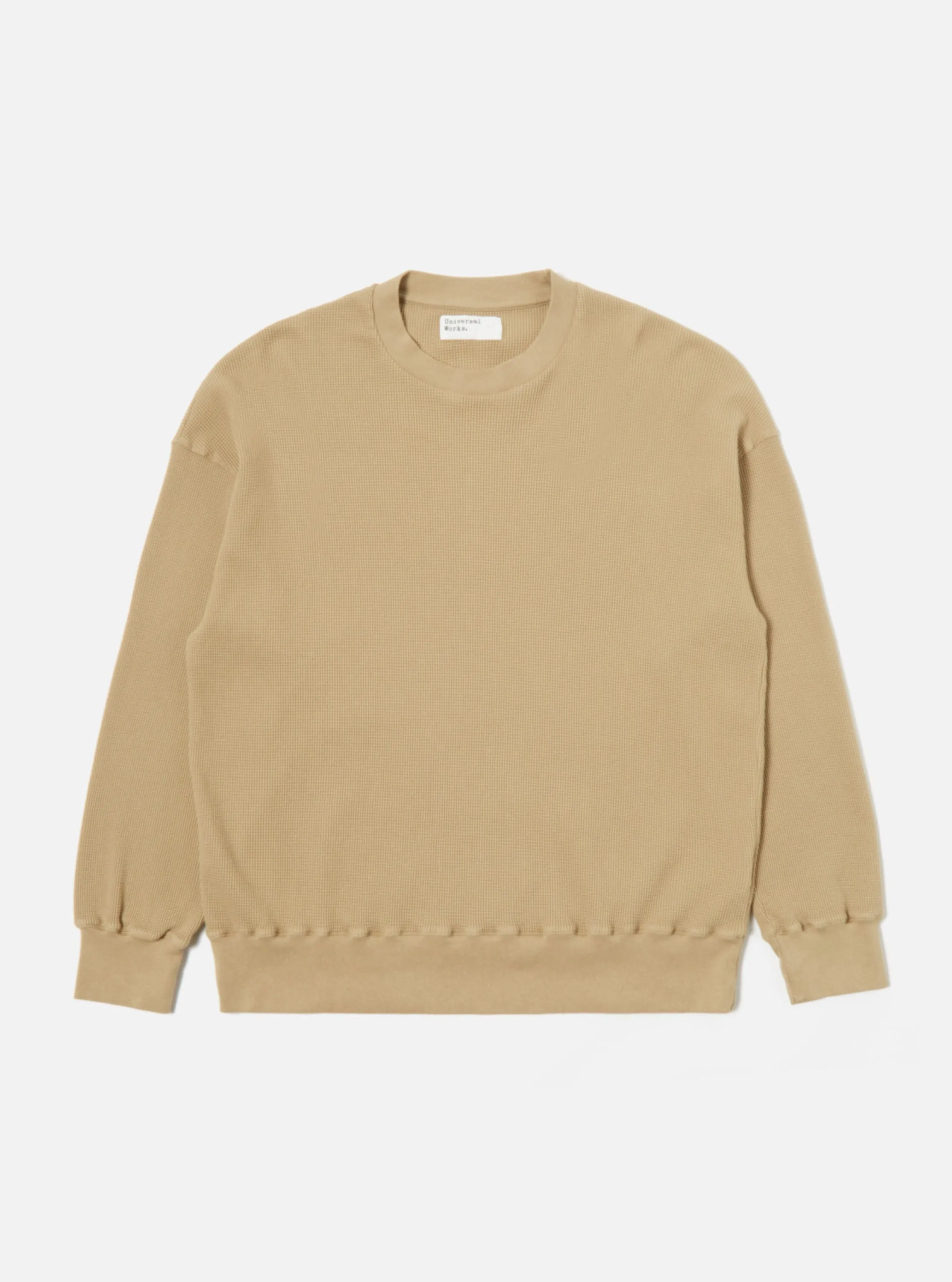 Universal Works Loose Sweatshirt in Summer Oak Organic Cotton/Hemp Waffle sold by Universal Works product image thumbnail 2