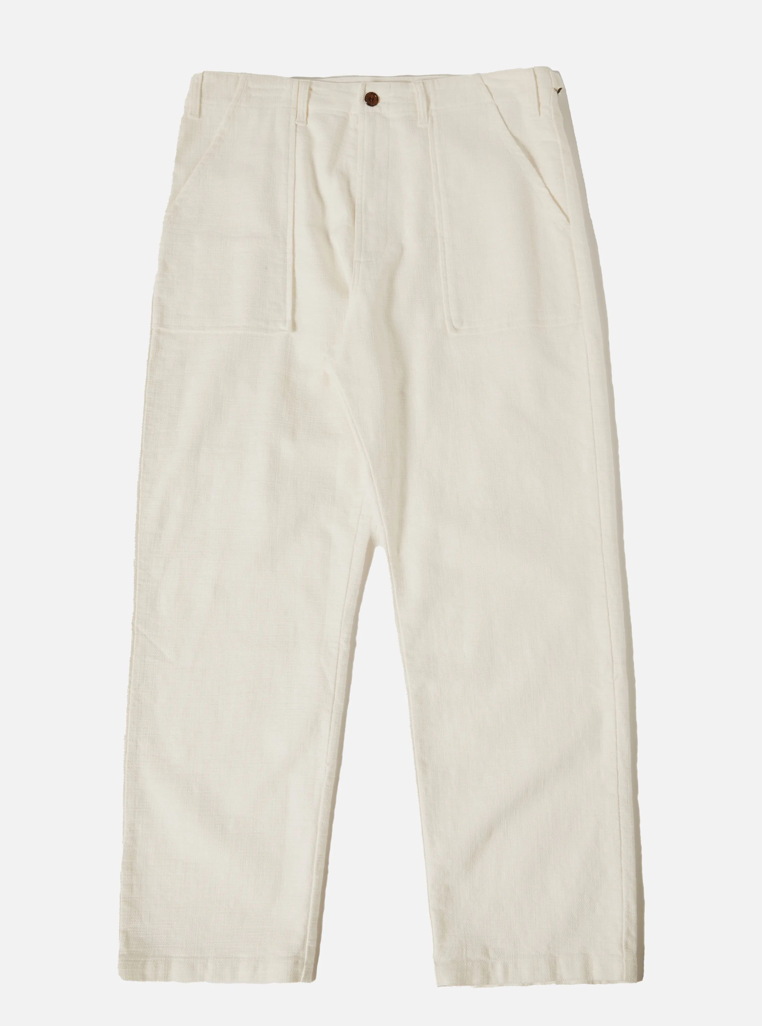 Universal Works Fatigue Pant in Ecru Chevron Cotton sold by Universal Works