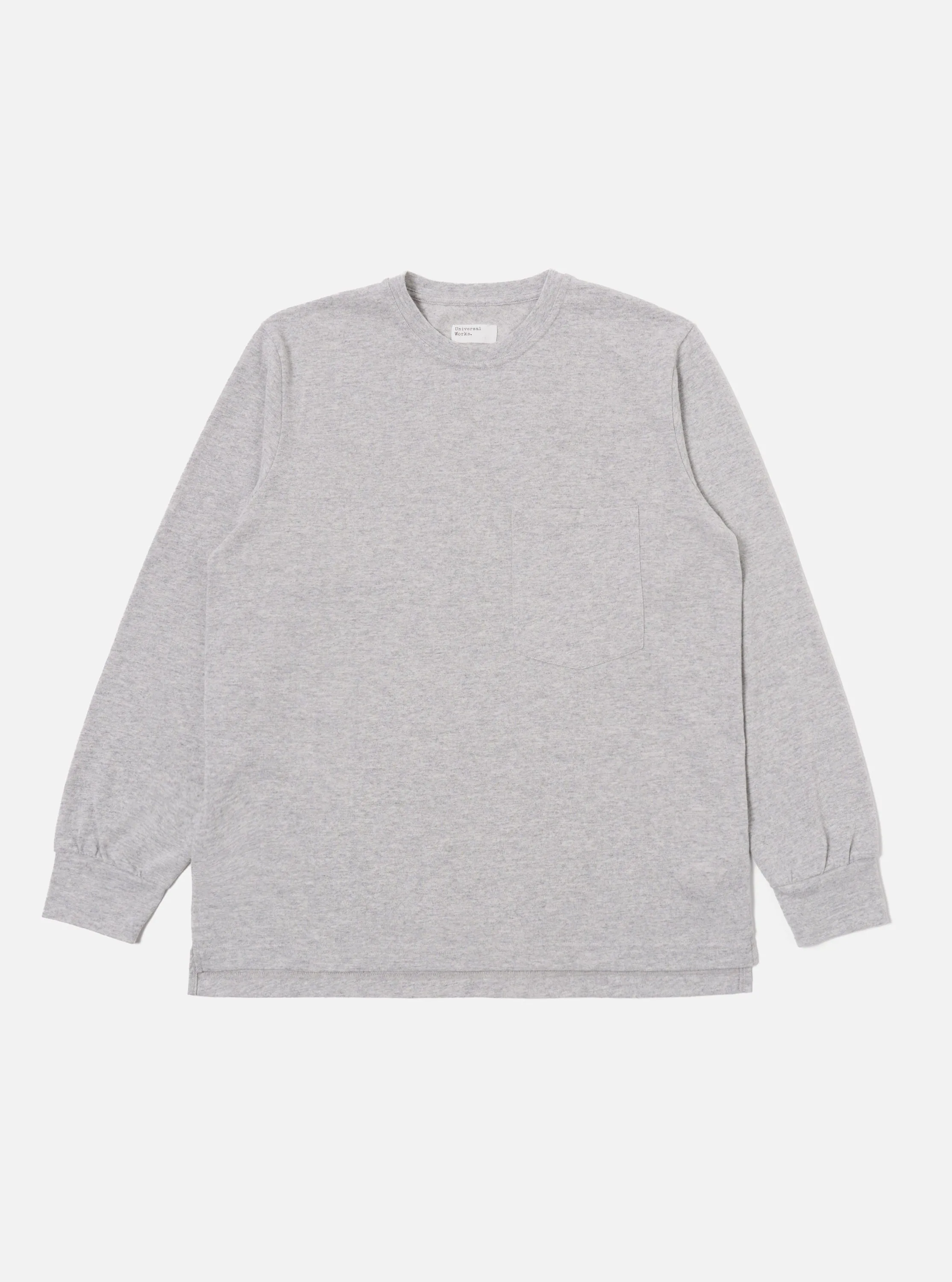 Universal Works Loose L/S Tee in Grey Marl Recycled Wool Mix sold by Universal Works
