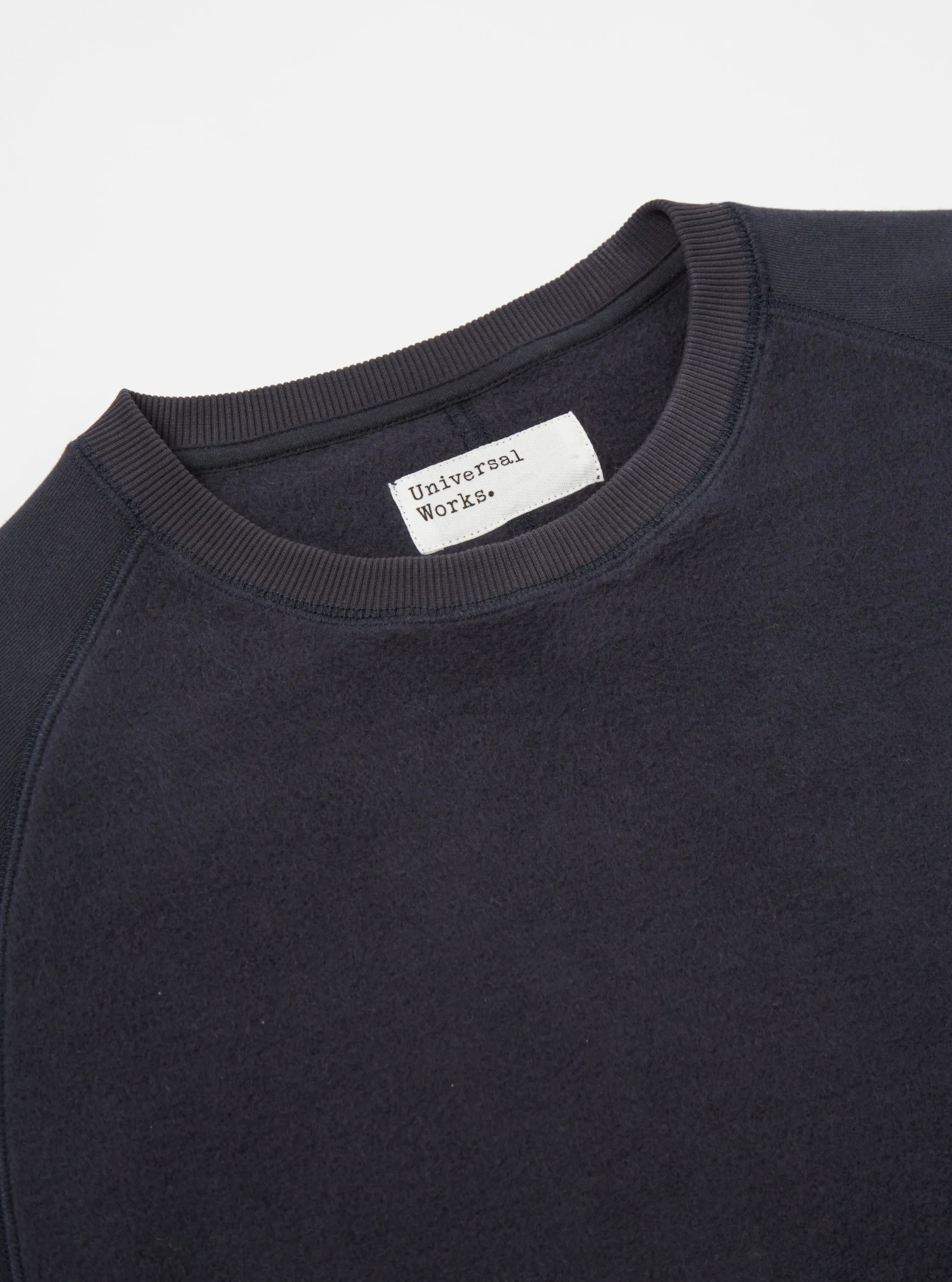 Universal Works Short Sleeve Sweatshirt in Navy Brush Back Sweat sold by Universal Works product image thumbnail 4