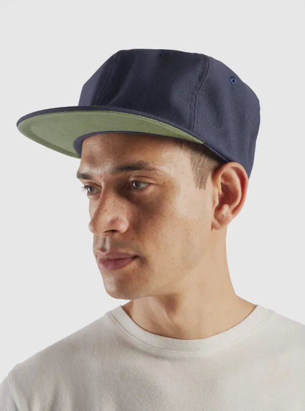 Universal Works Cricket Cap in Navy Canvas sold by Universal Works