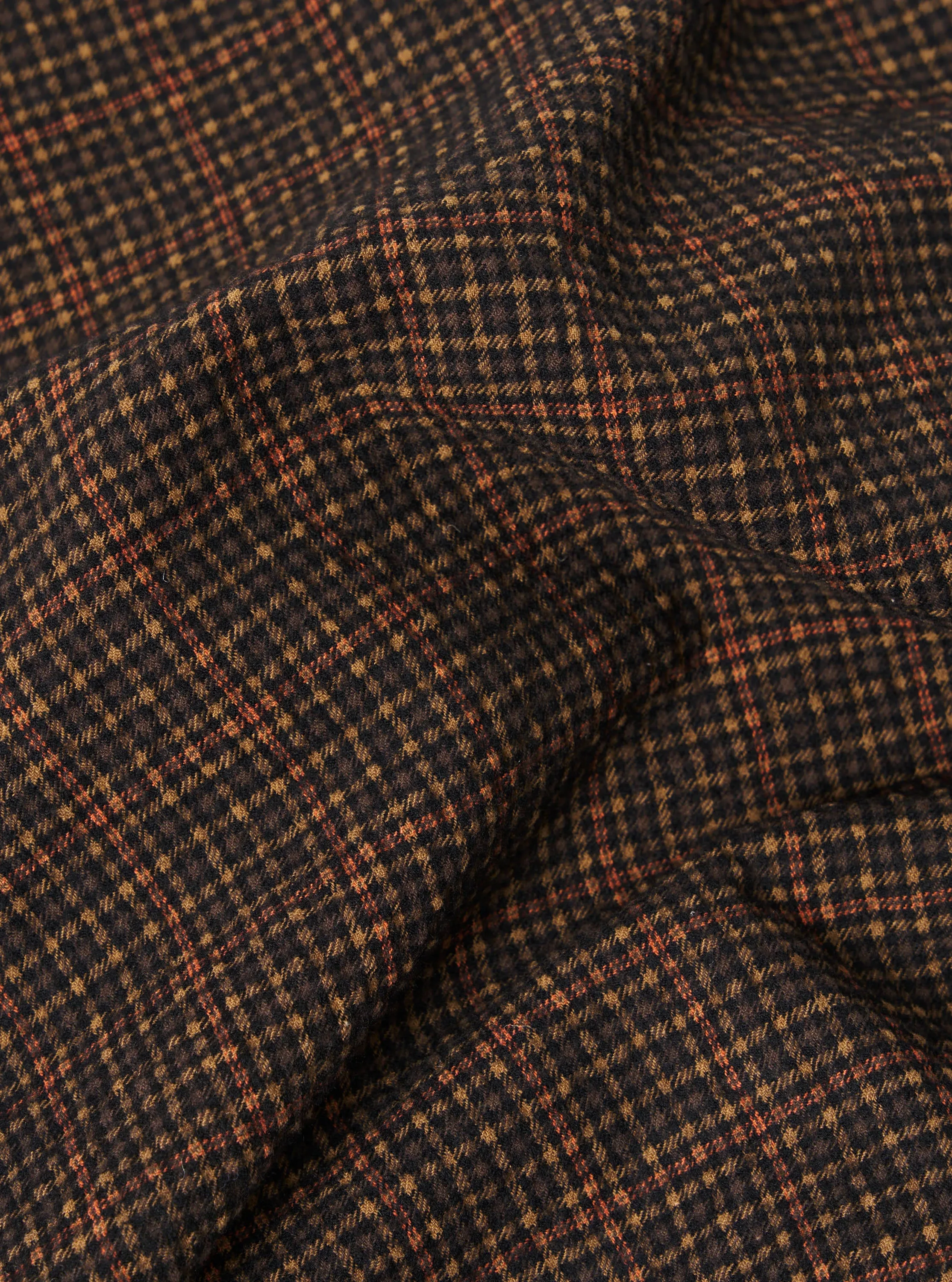 Universal Works Parachute Liner Gilet in Black/Olive Albuquerque Check sold by Universal Works product image thumbnail 5