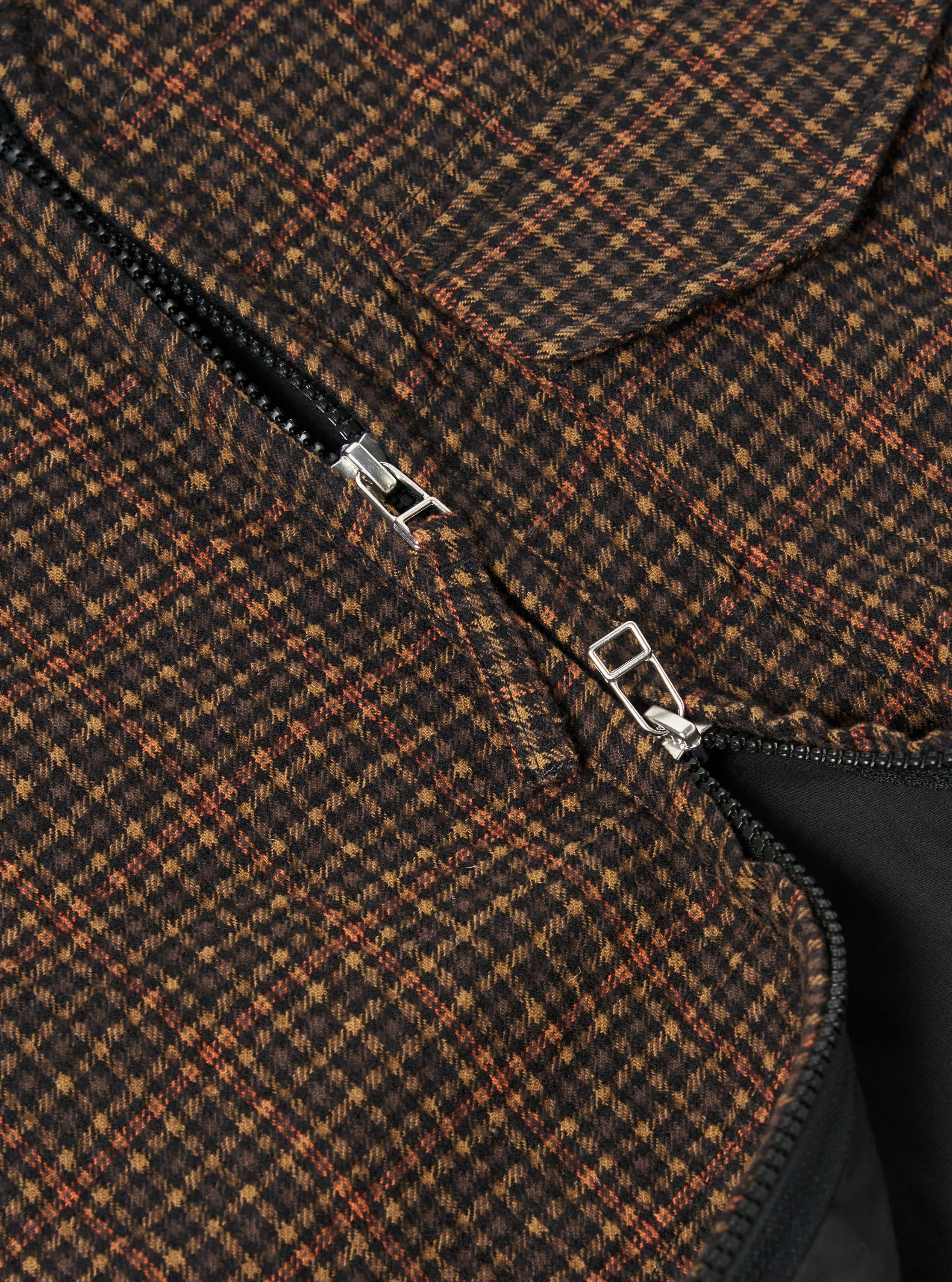 Universal Works Parachute Liner Gilet in Black/Olive Albuquerque Check sold by Universal Works product image thumbnail 4