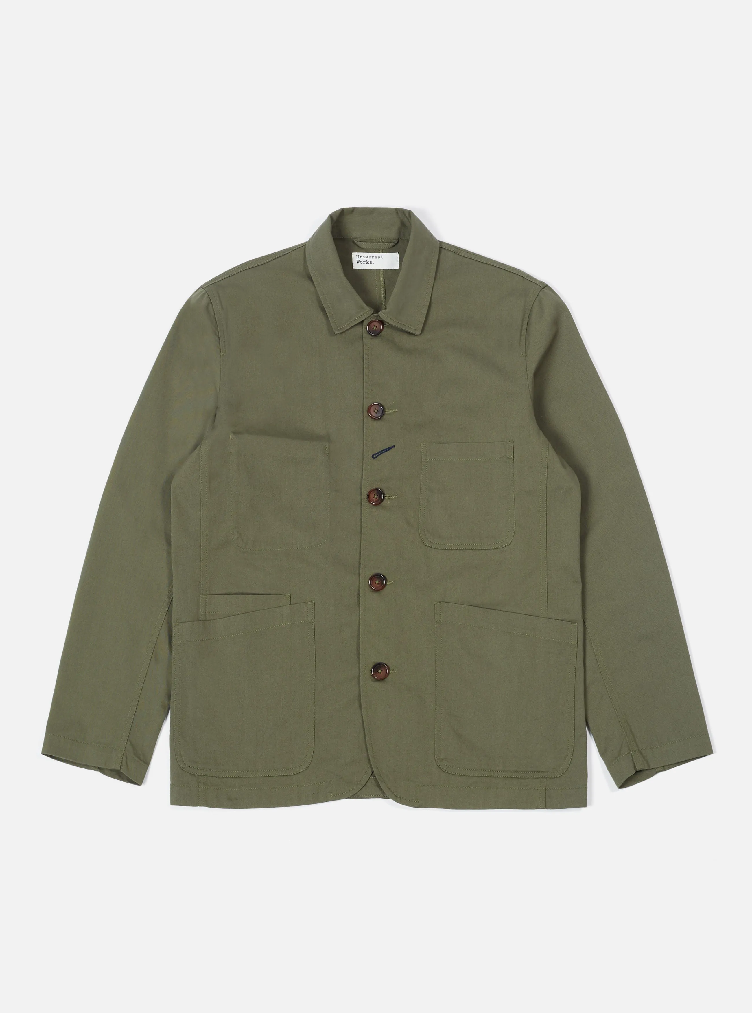 Light Olive Twill Bakers Chore Jacket sold by Universal Works