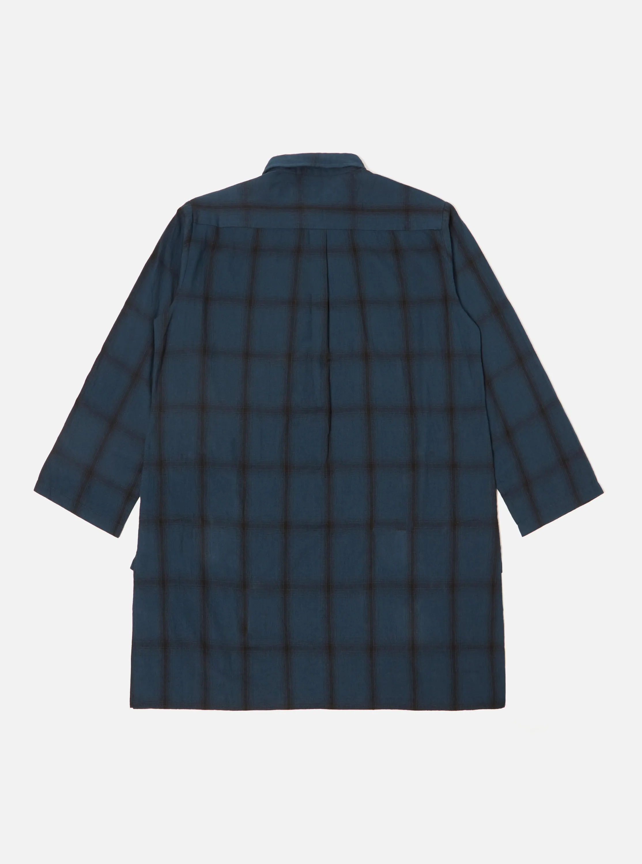 Universal Works Kurta Shirt in Navy Shadow Check sold by Universal Works product image thumbnail 2