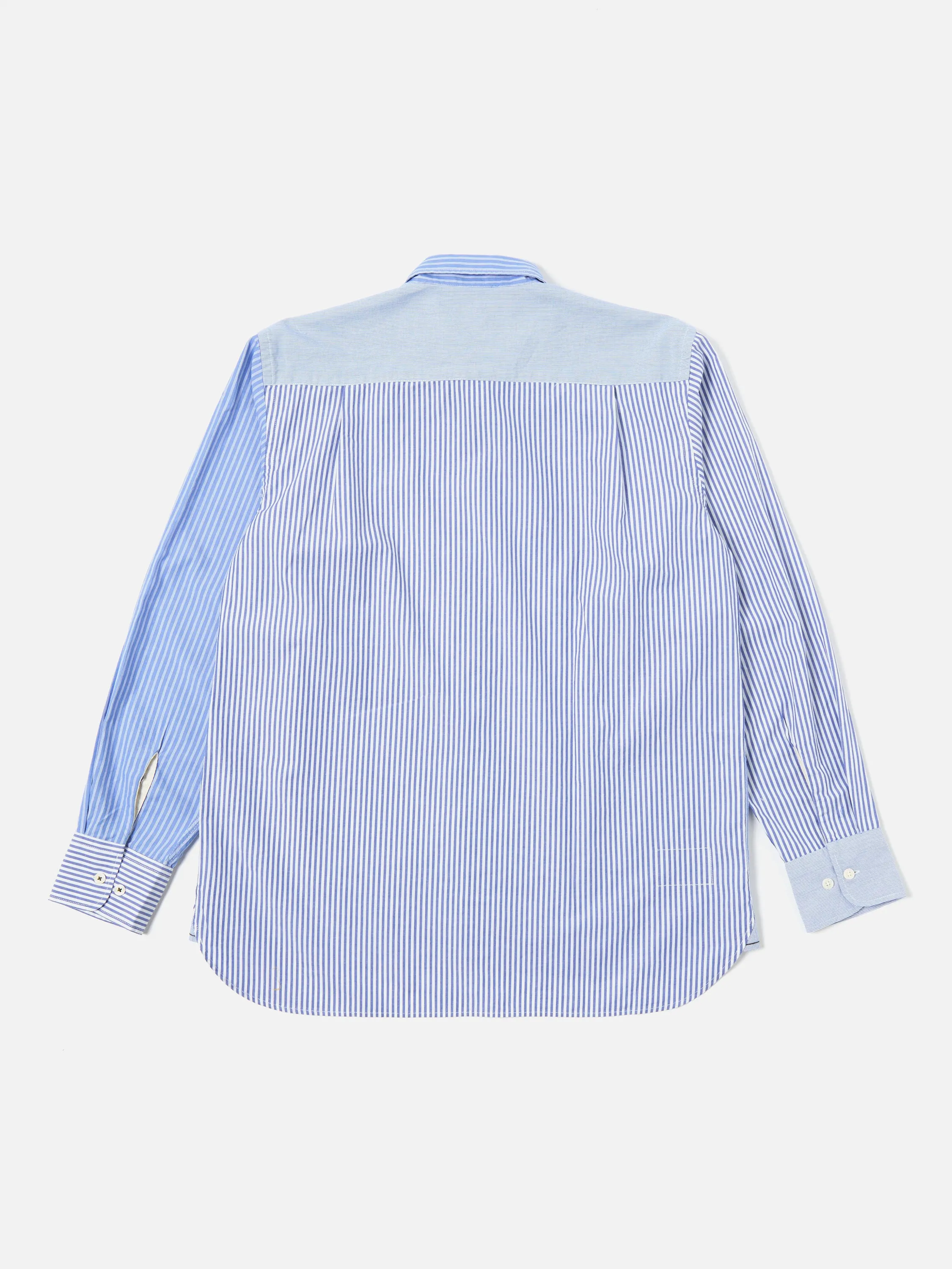 Universal Works Square Pocket Shirt in Blue/White Classic Principe Mix sold by Universal Works product image thumbnail 3