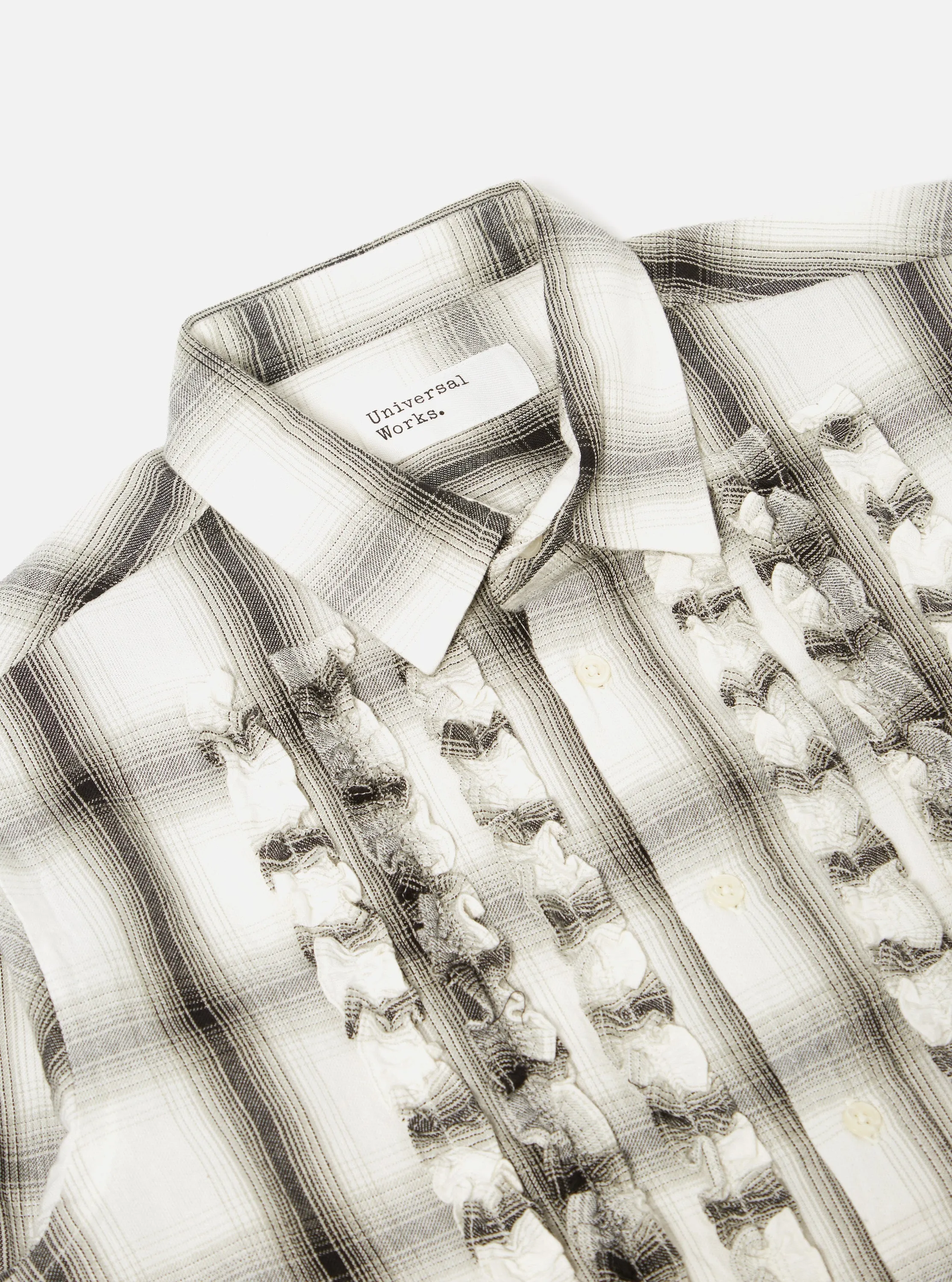 Universal Works Frill Shirt in Ecru Shadow Check sold by Universal Works product image thumbnail 3