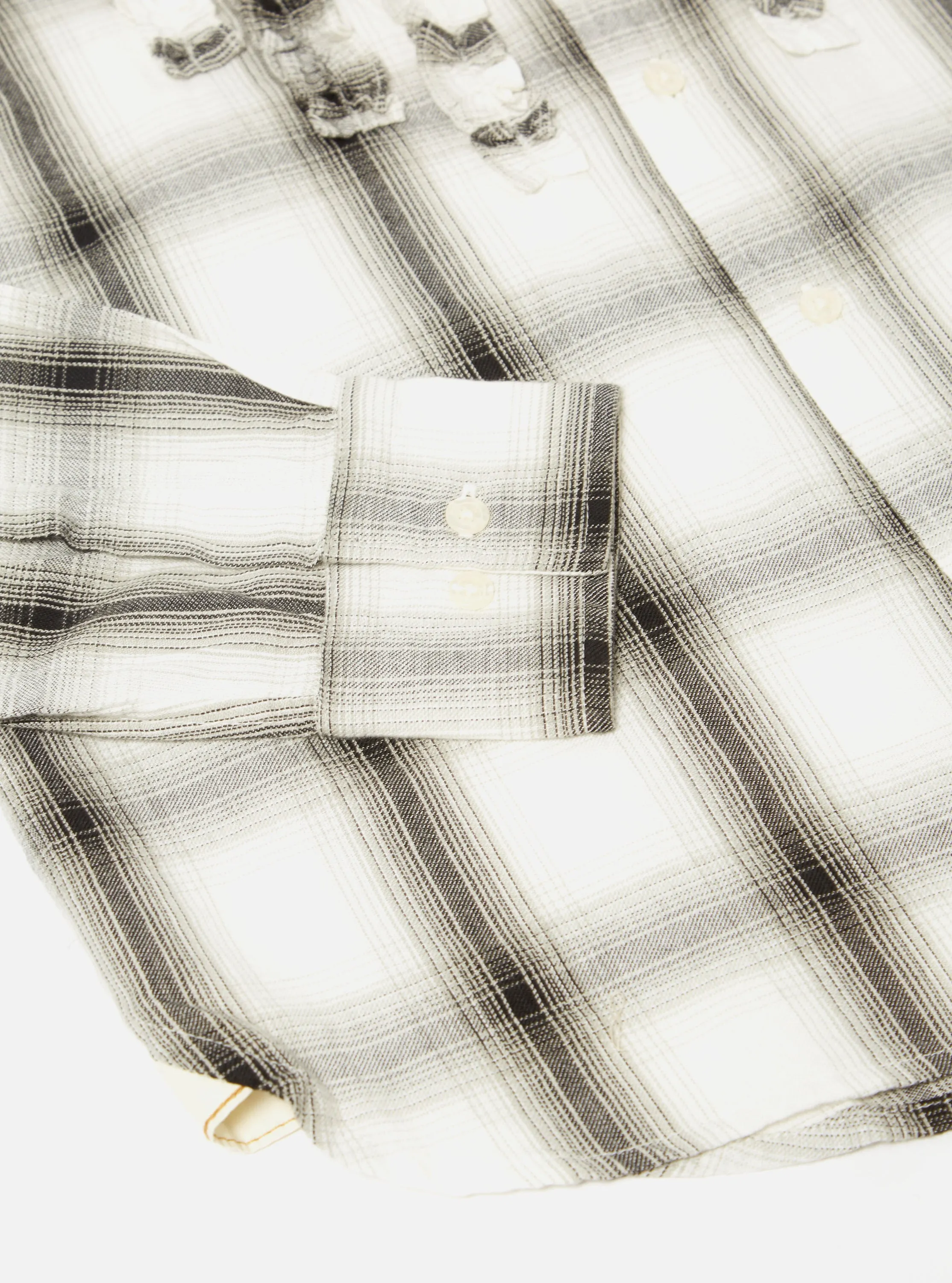Universal Works Frill Shirt in Ecru Shadow Check sold by Universal Works product image thumbnail 5