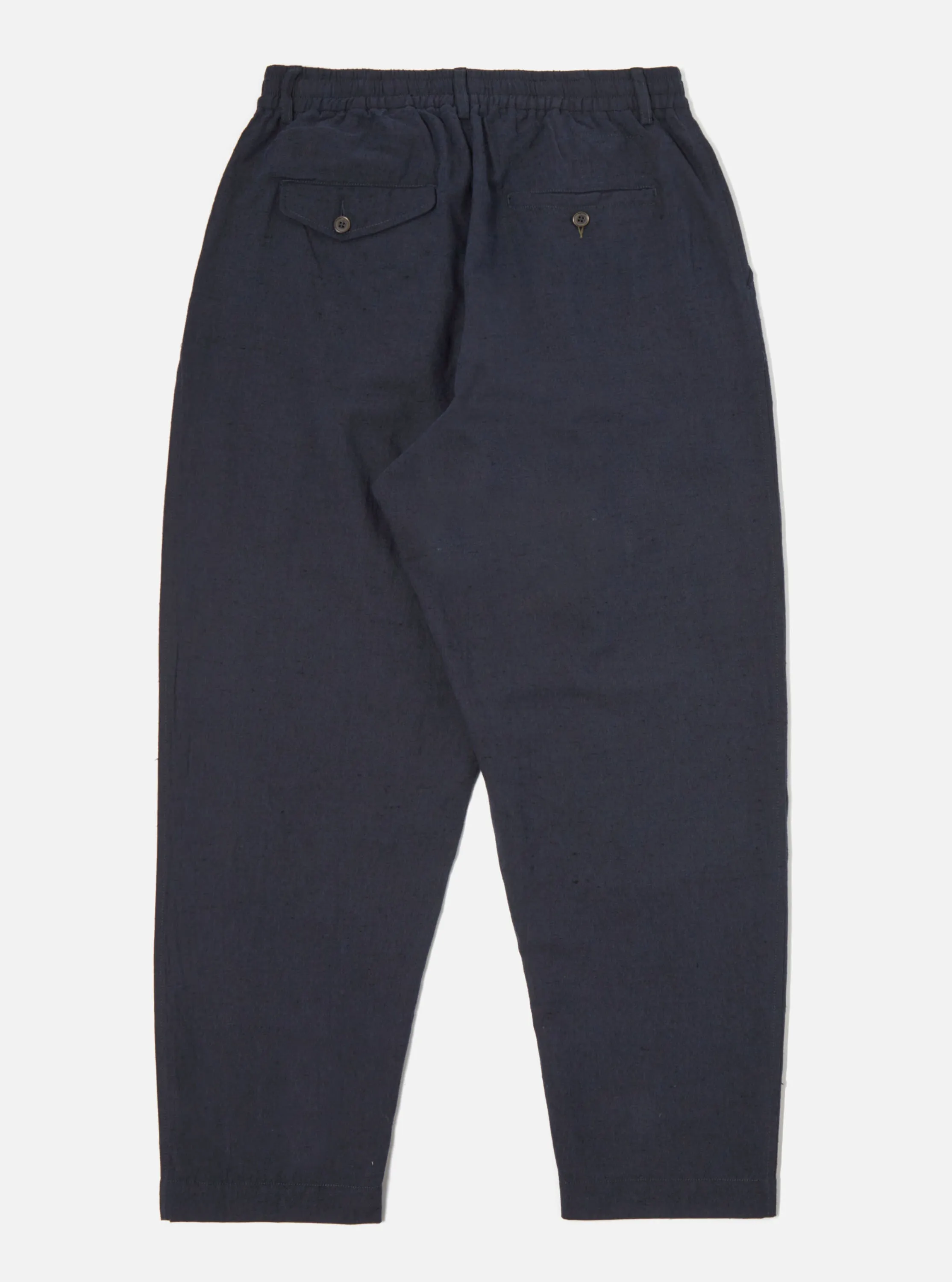 Universal Works Pleated Track Pant in Navy Lord Cotton Linen sold by Universal Works product image thumbnail 3