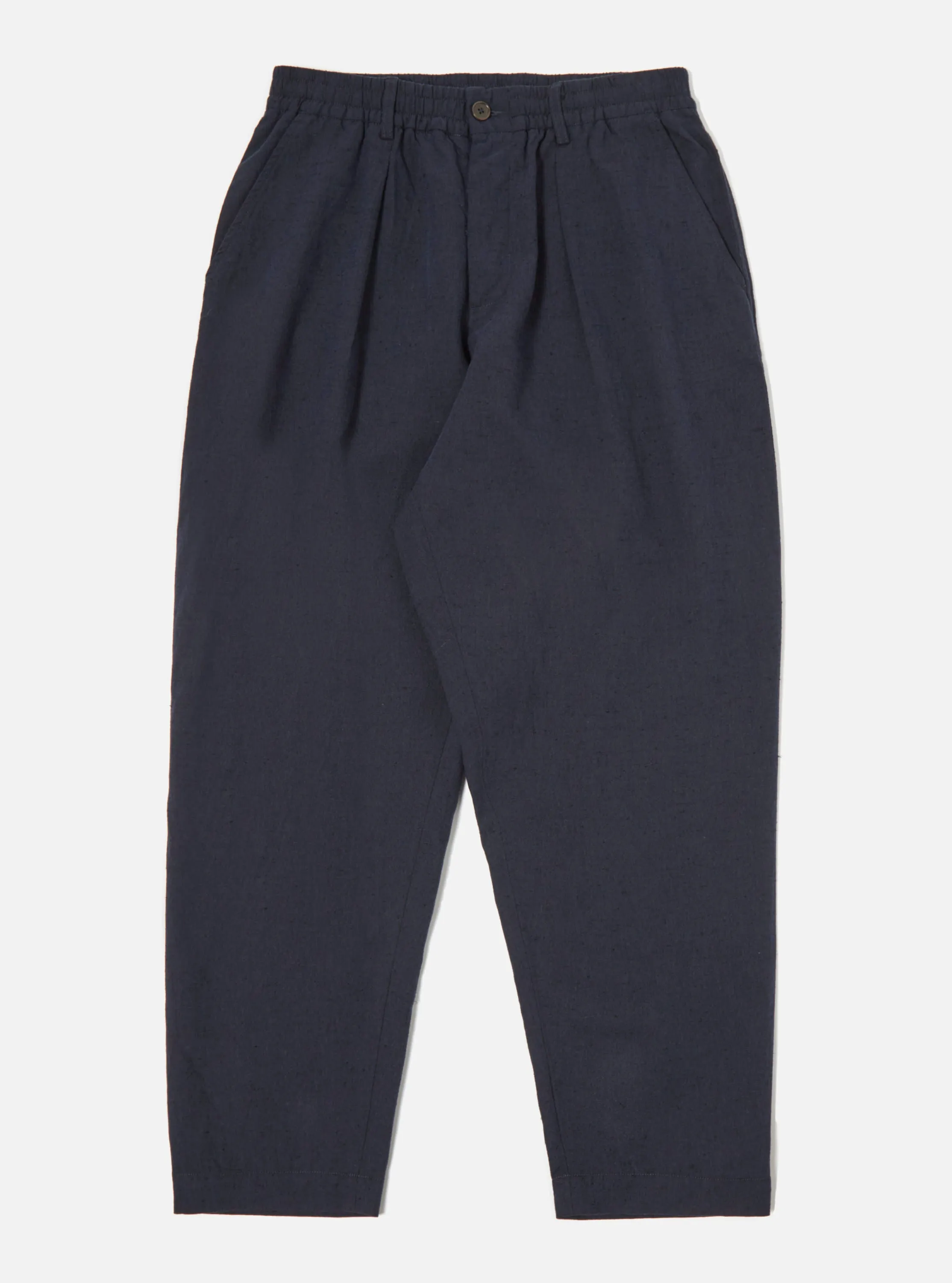 Universal Works Pleated Track Pant in Navy Lord Cotton Linen sold by Universal Works product image thumbnail 2