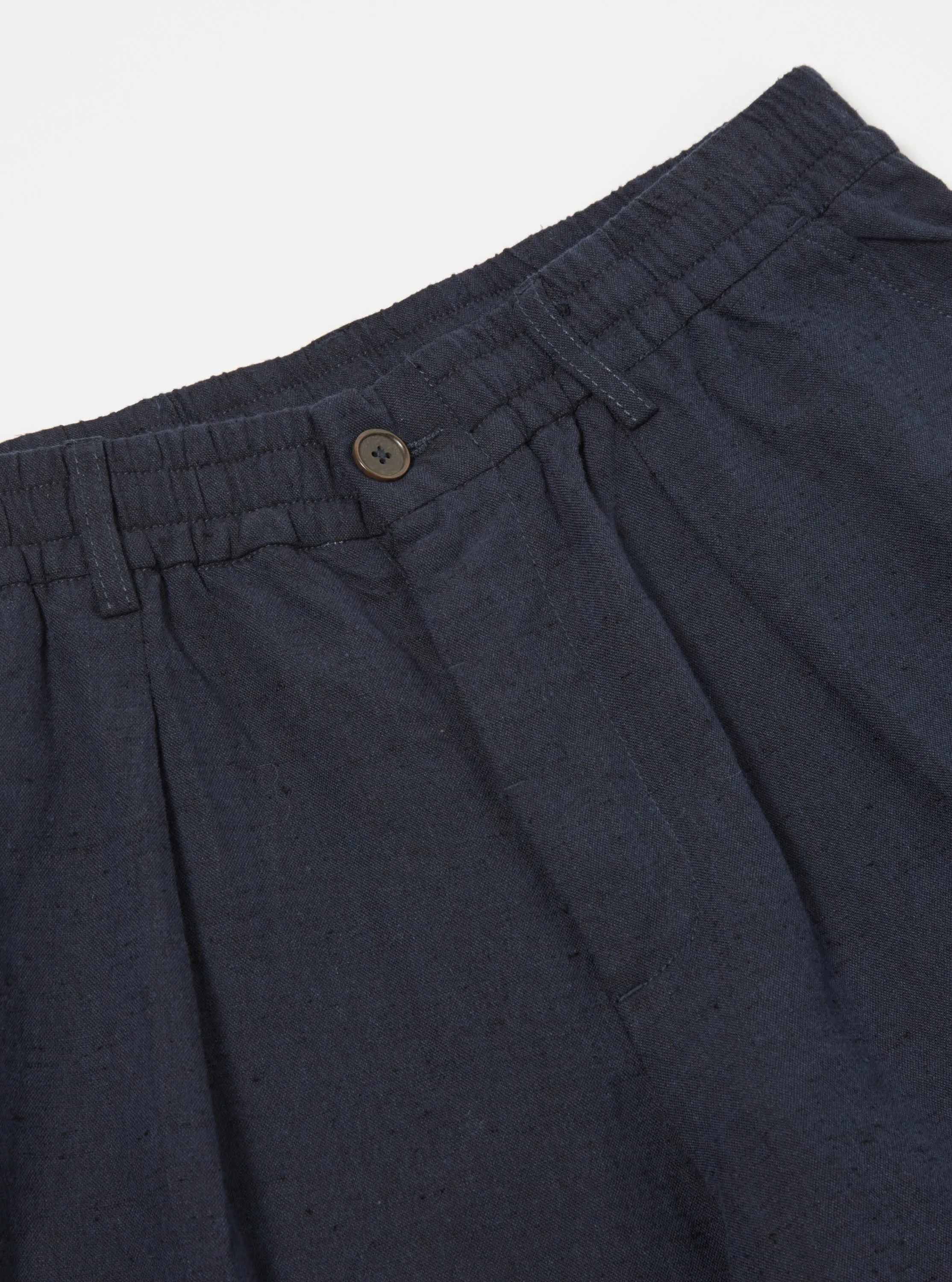 Universal Works Pleated Track Pant in Navy Lord Cotton Linen sold by Universal Works product image thumbnail 4