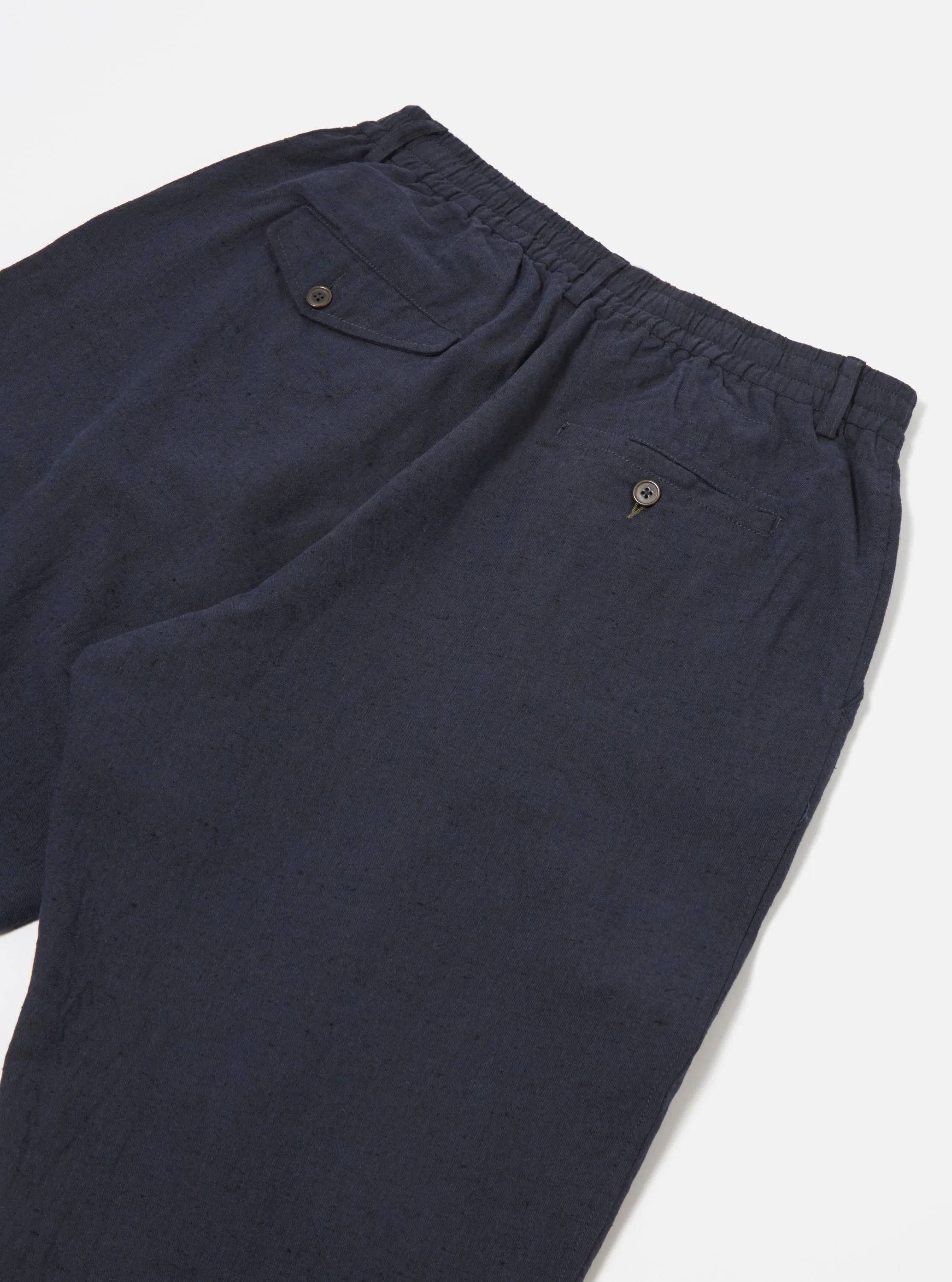 Universal Works Pleated Track Pant in Navy Lord Cotton Linen sold by Universal Works product image thumbnail 5
