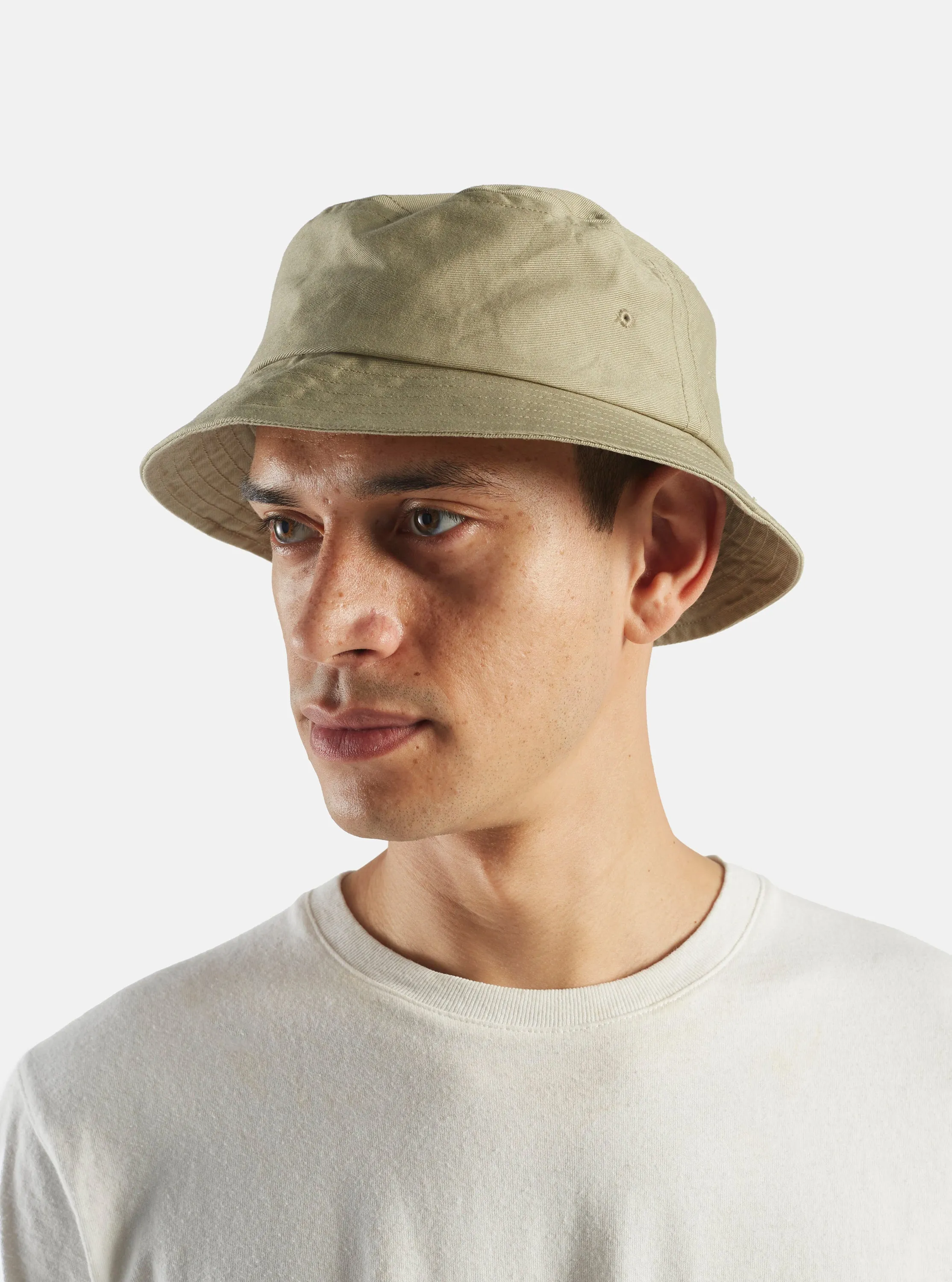 Universal Works Beach Hat in Stone Twill sold by Universal Works