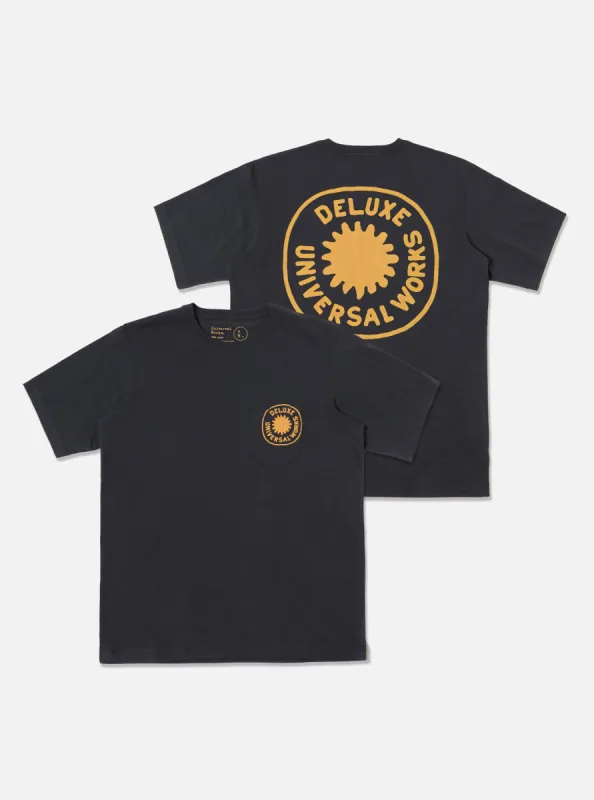 Universal Works Print Pocket Tee in Navy Single Jersey Deluxe sold by Universal Works