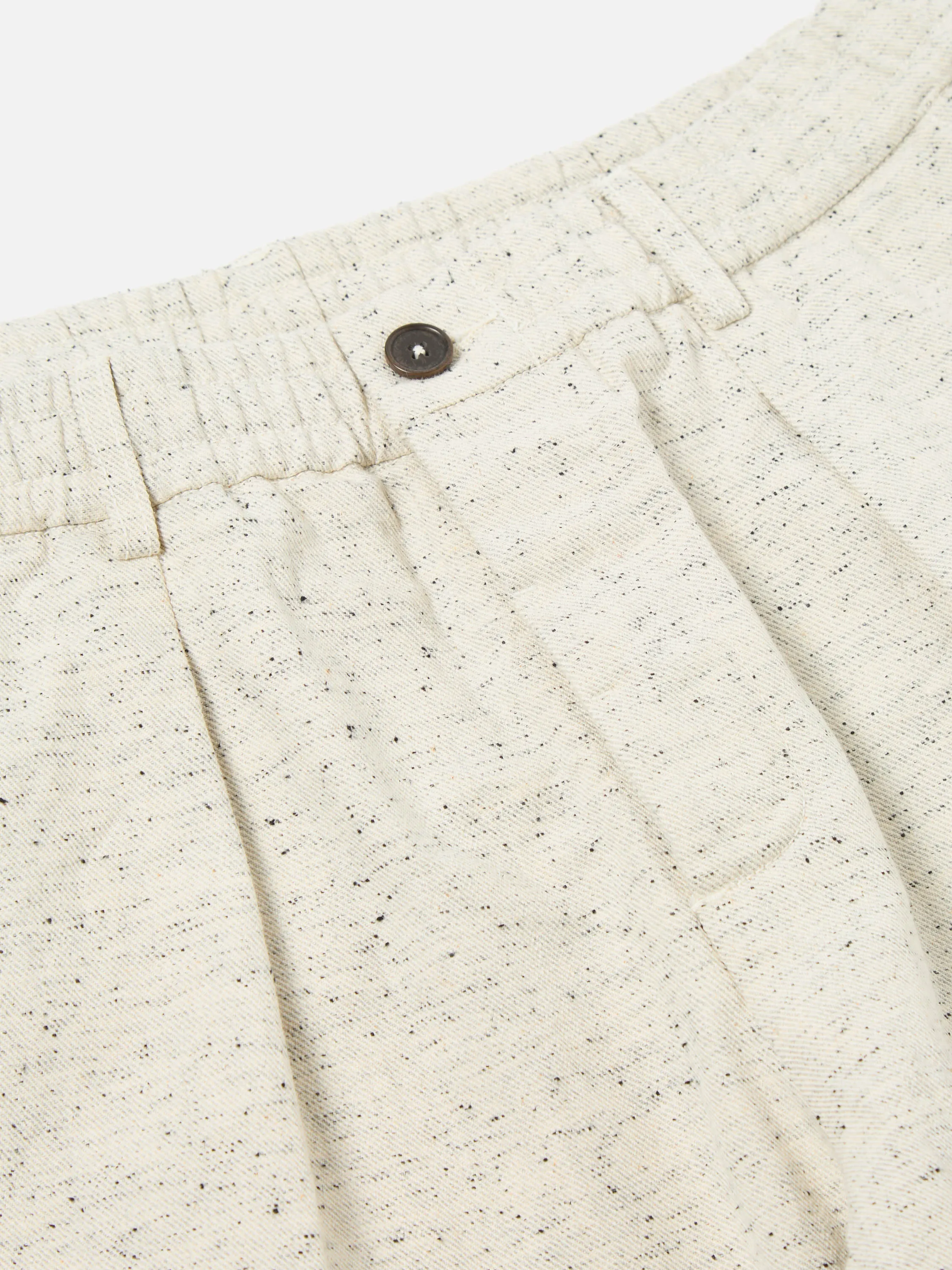 Universal Works Pleated Track Pant in Ecru Salt & Pepper Gabardine sold by Universal Works product image thumbnail 3