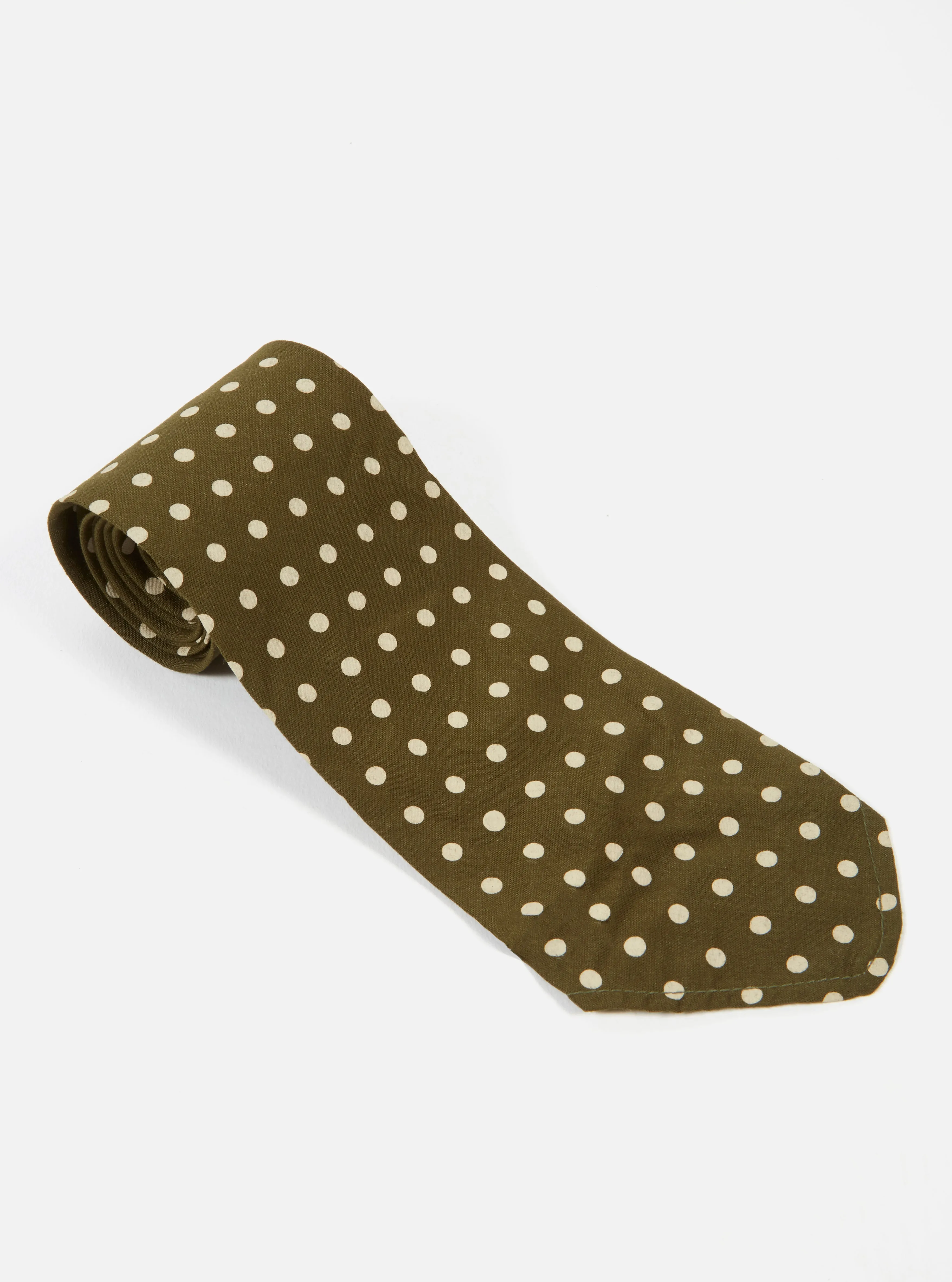 Olive Dot Print Tie sold by Universal Works product image thumbnail 2