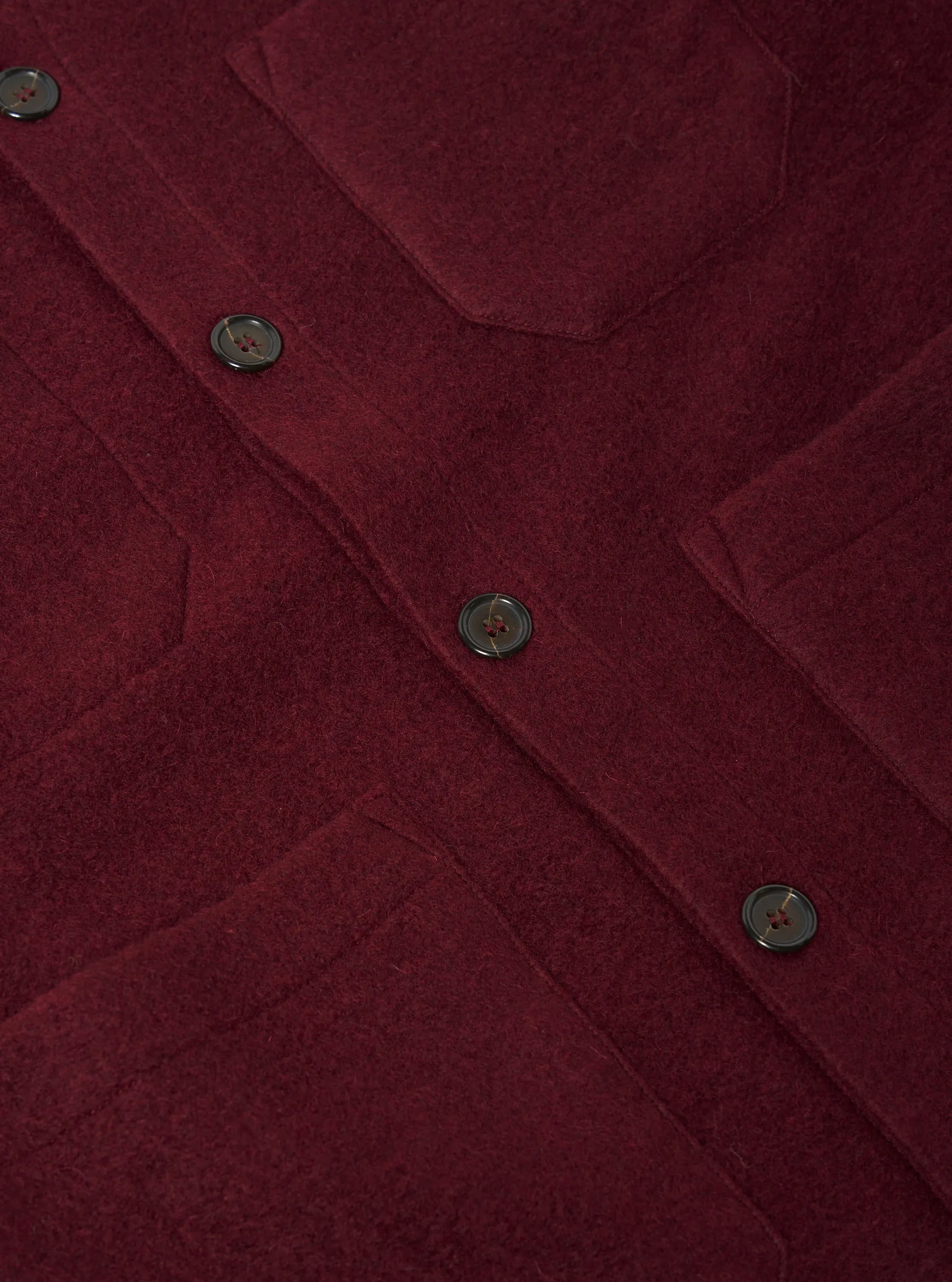 Universal Works Cardigan in Deep Red Wool Fleece sold by Universal Works product image thumbnail 4