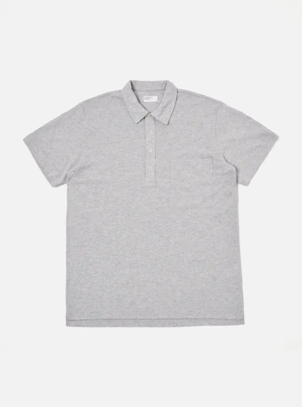 Universal Works Pullover S/S Shirt in Grey Marl Recycled Wool Mix sold by Universal Works