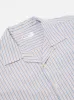 Universal Works Camp Shirt II in Blue/Orange Busy Stripe Cotton sold by Universal Works