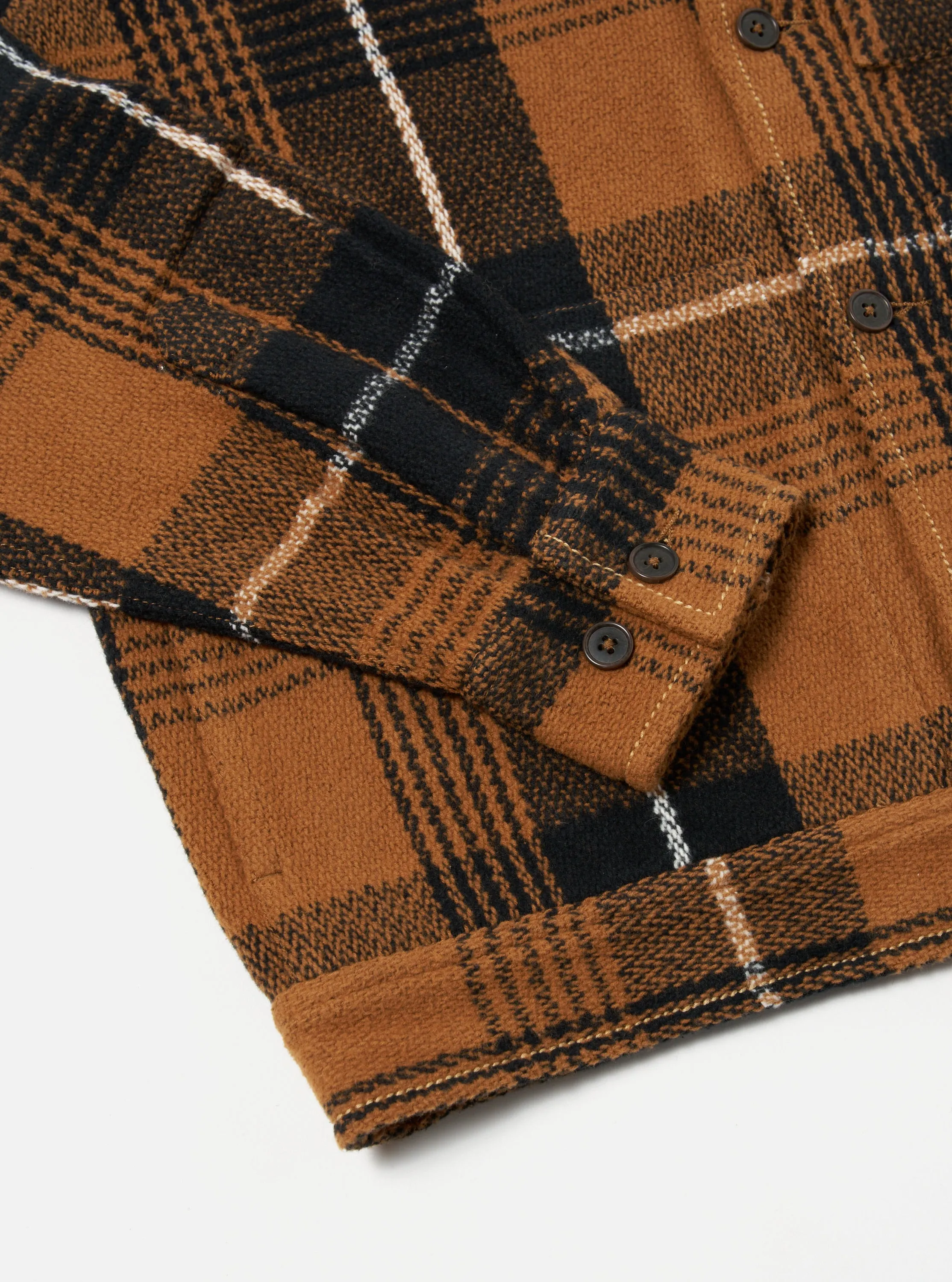 Universal Works Uniform Jacket in Brown Earth II Check sold by Universal Works product image thumbnail 5