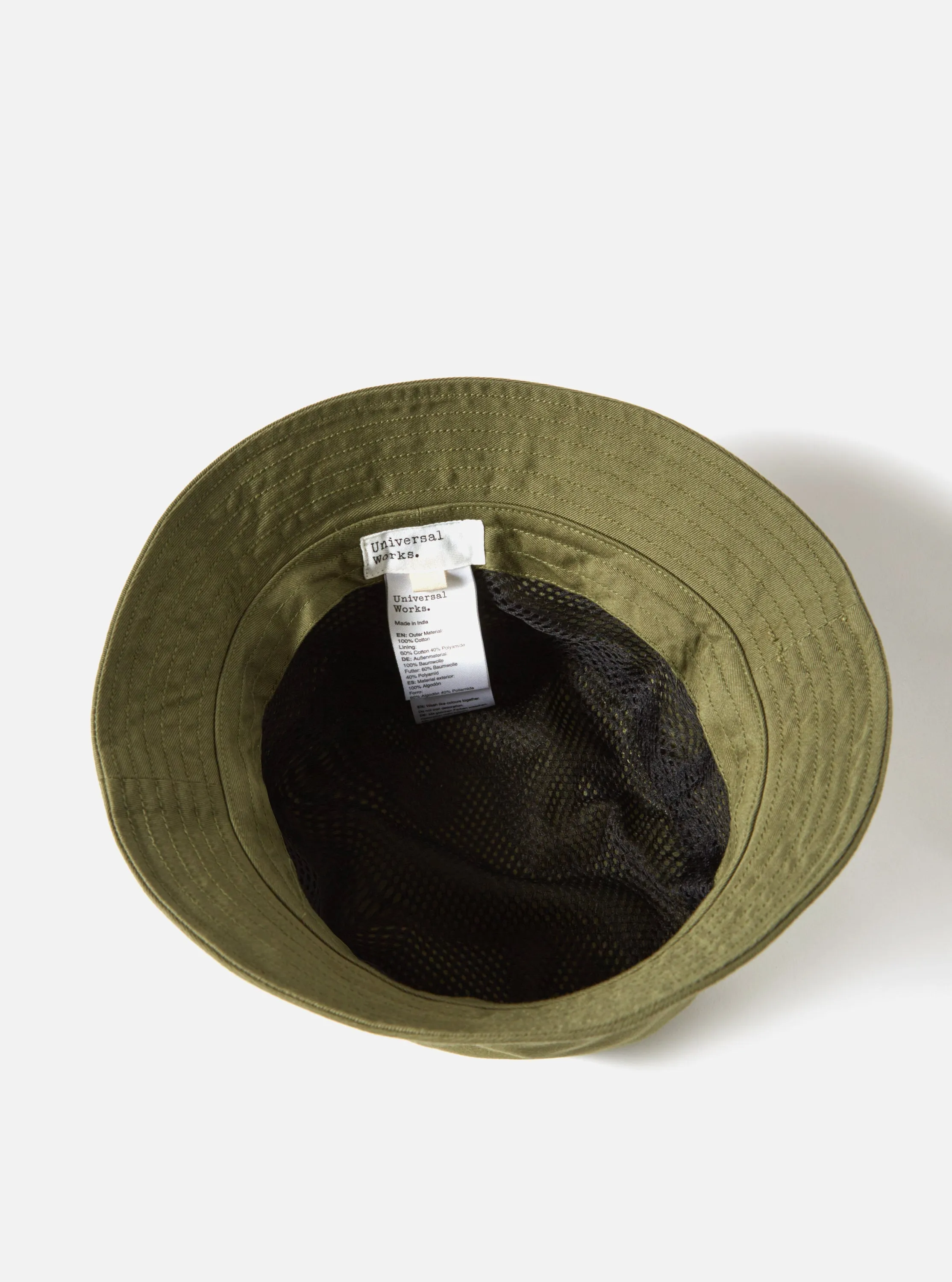 Universal Works Beach Hat in Light Olive Twill sold by Universal Works product image thumbnail 5