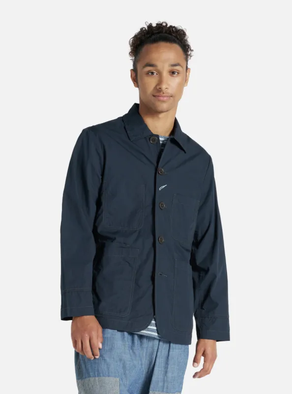 Universal Works Original Bakers Jacket in Navy Broad Cloth sold by Universal Works