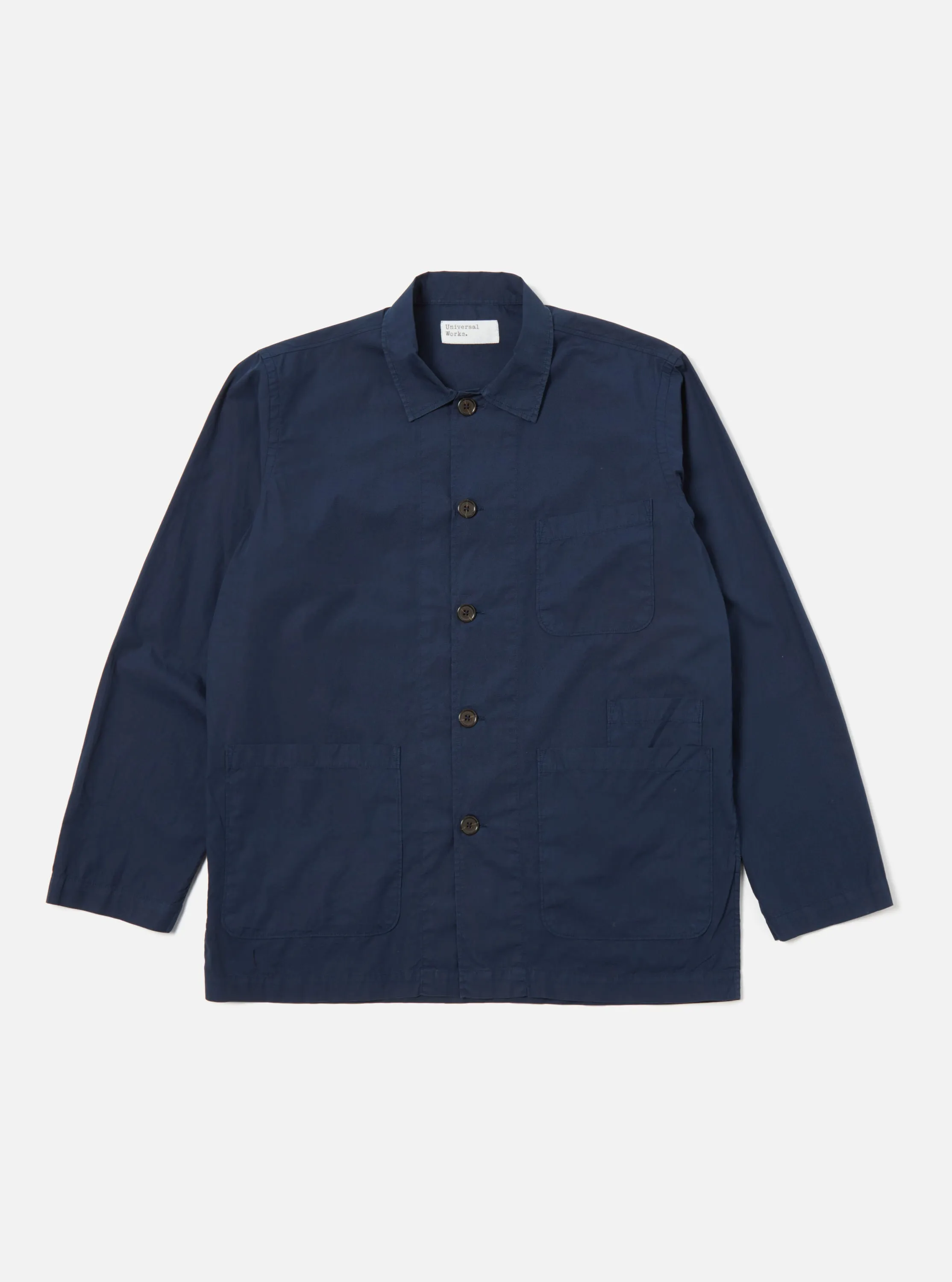 Universal Works Bakers Overshirt in Navy Organic Fine Poplin sold by Universal Works product image thumbnail 2