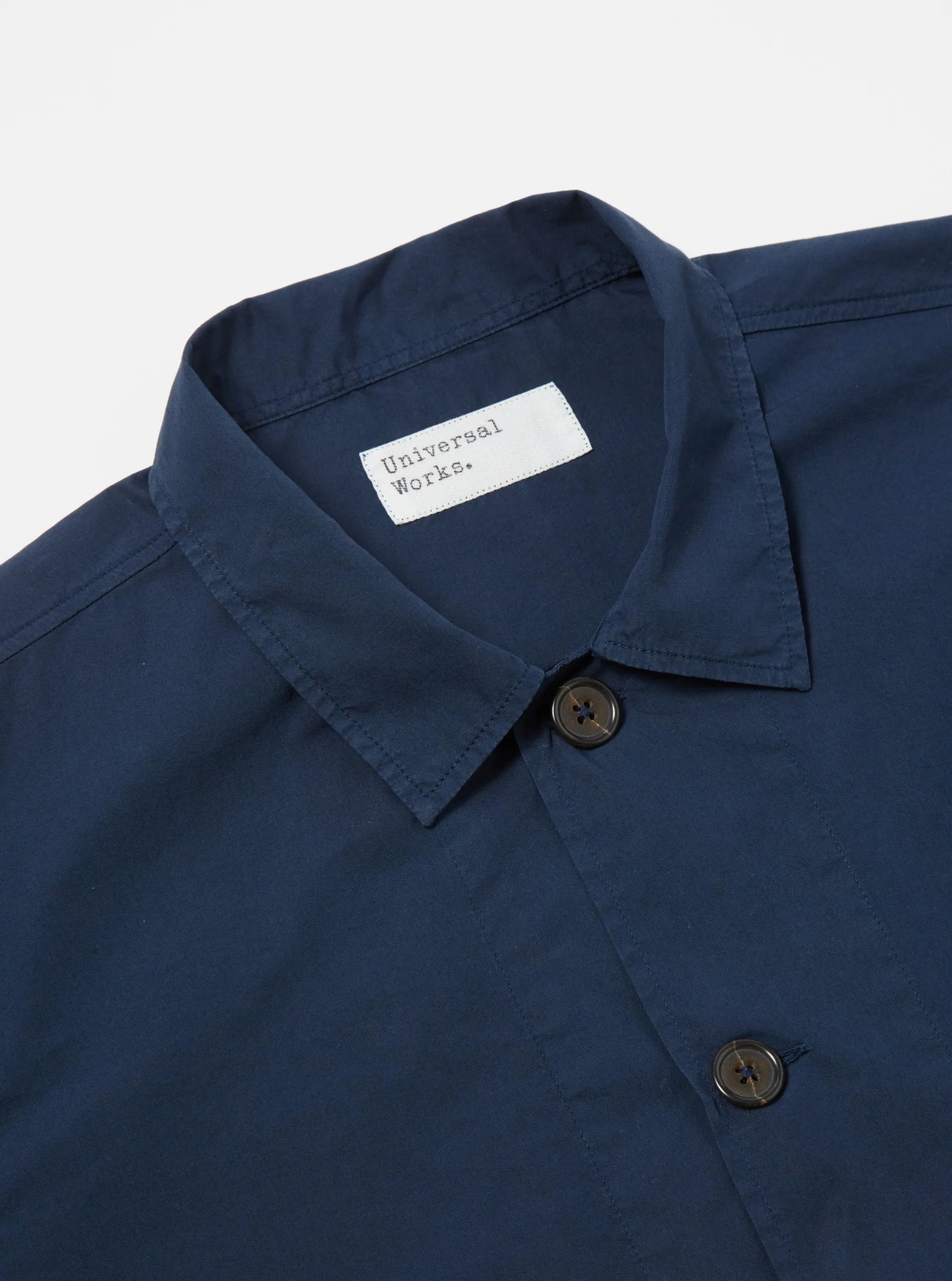 Universal Works Bakers Overshirt in Navy Organic Fine Poplin sold by Universal Works product image thumbnail 4