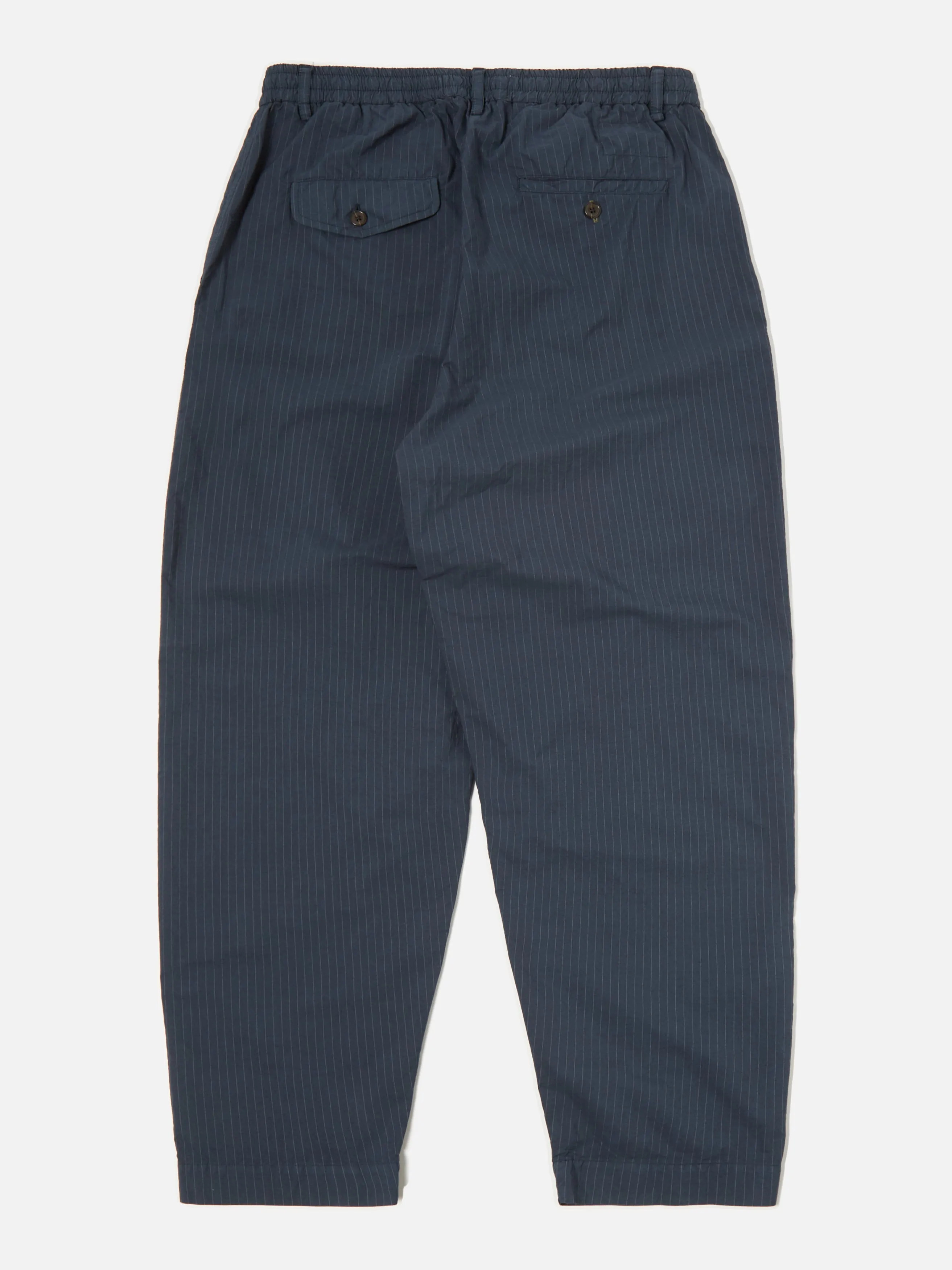 Universal Works Pleated Track Pant in Navy Nearly Pinstripe sold by Universal Works product image thumbnail 5