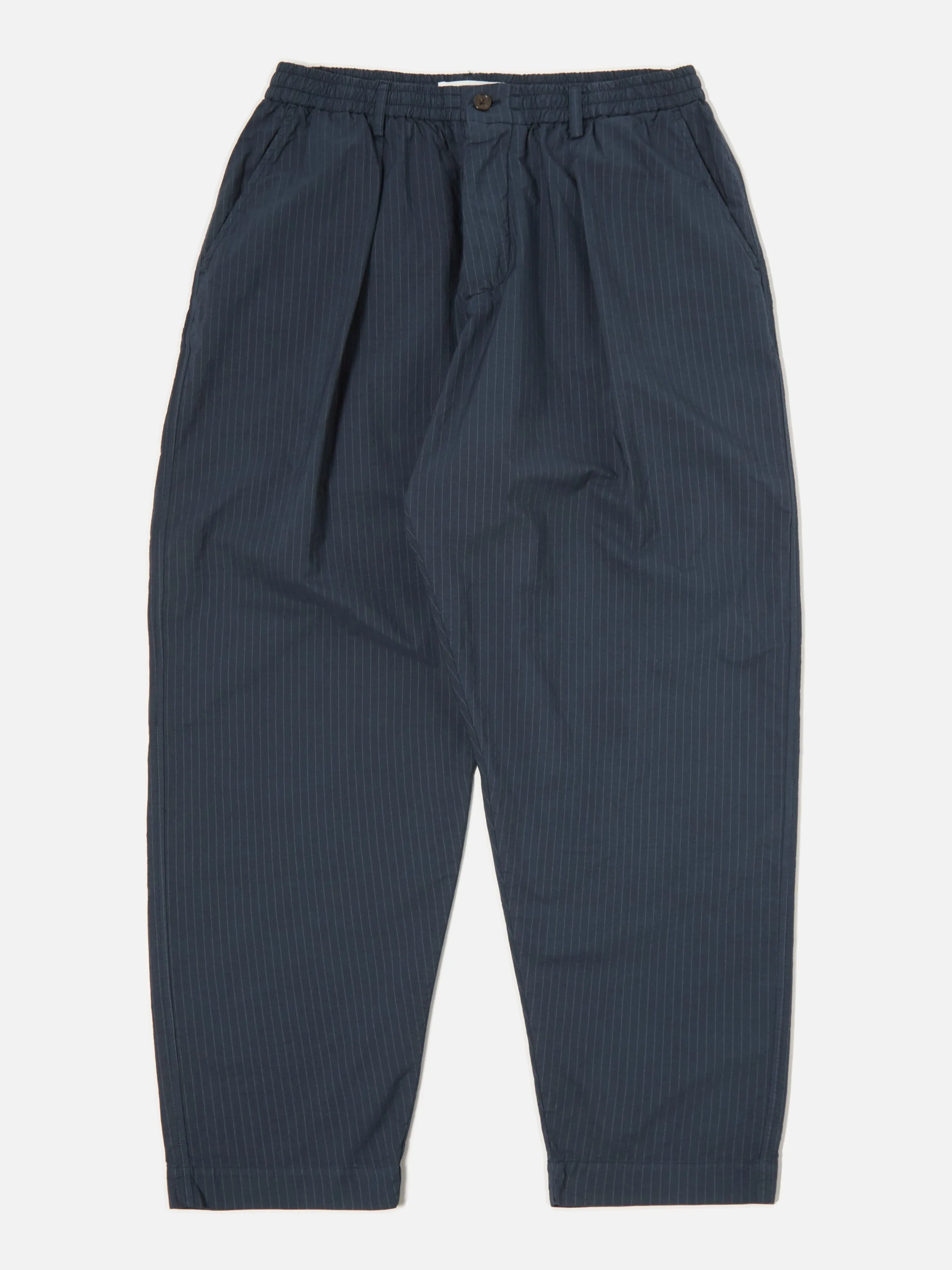 Universal Works Pleated Track Pant in Navy Nearly Pinstripe sold by Universal Works product image thumbnail 4