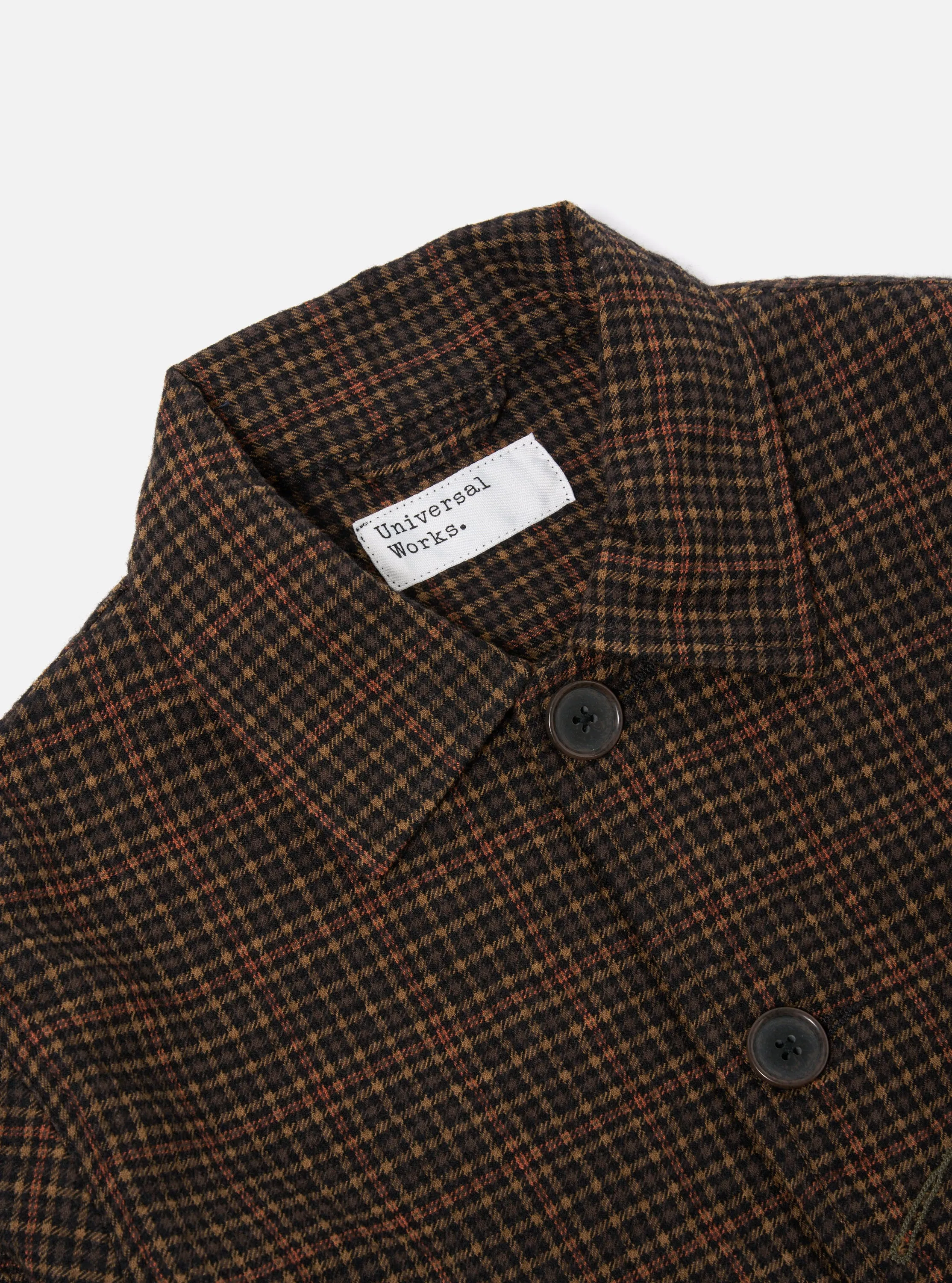 Universal Works Bakers Jacket in Black/Olive Albuquerque Check sold by Universal Works product image thumbnail 3
