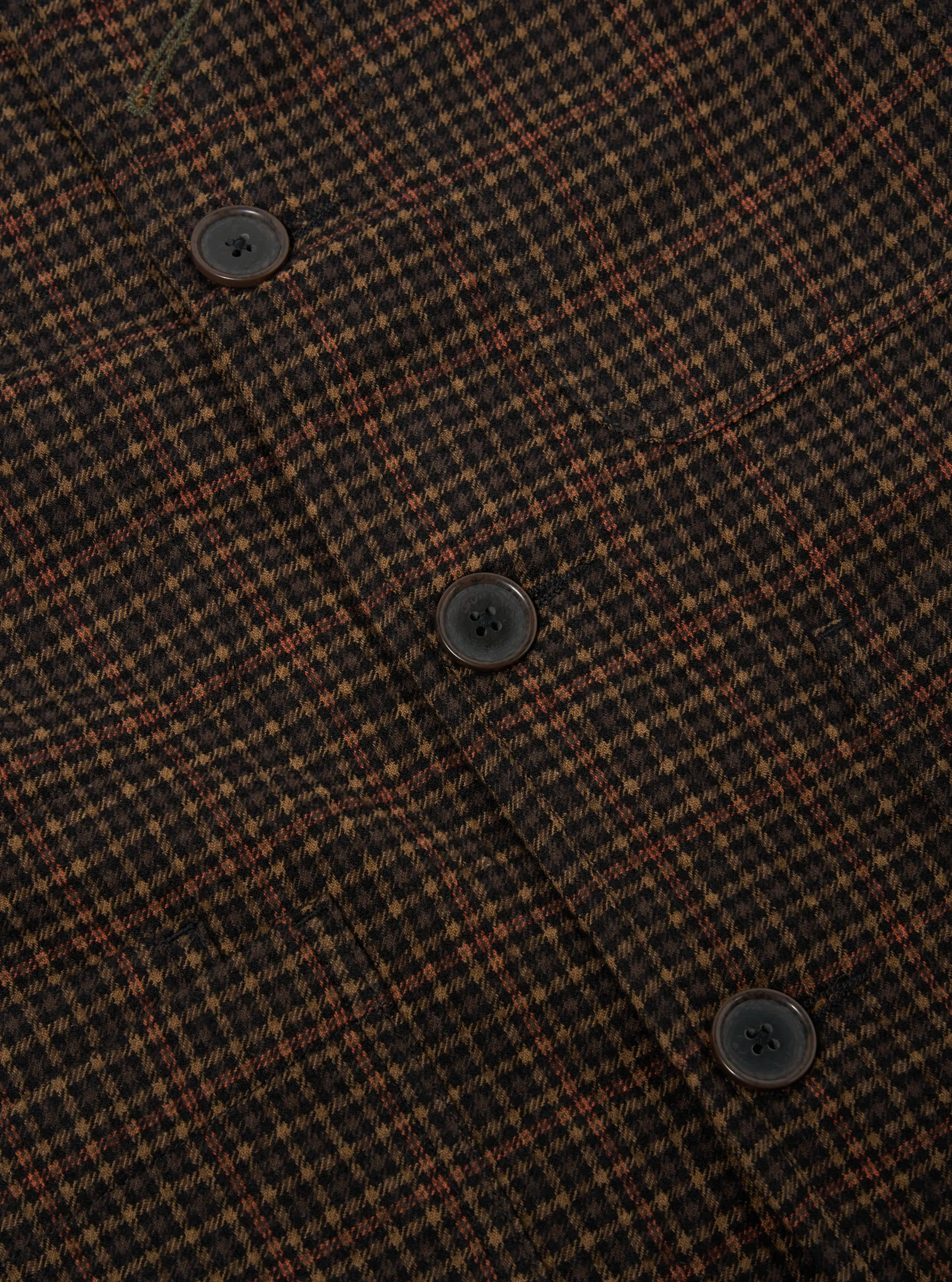 Universal Works Bakers Jacket in Black/Olive Albuquerque Check sold by Universal Works product image thumbnail 4