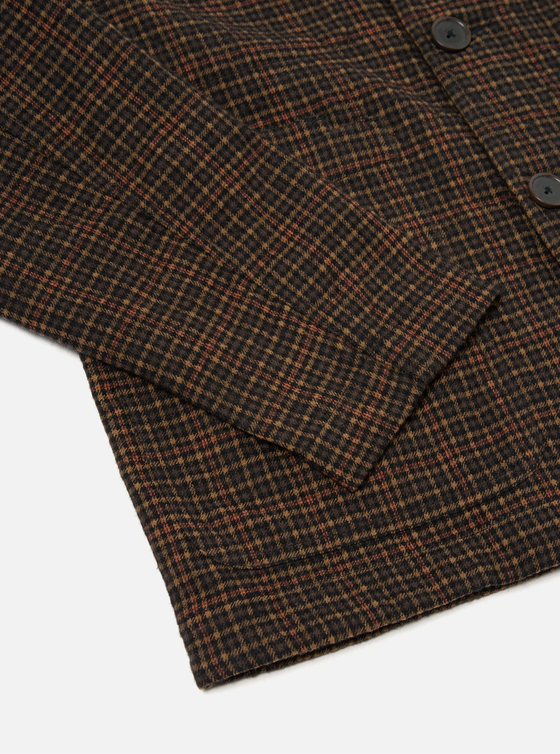 Universal Works Bakers Jacket in Black/Olive Albuquerque Check sold by Universal Works product image thumbnail 5